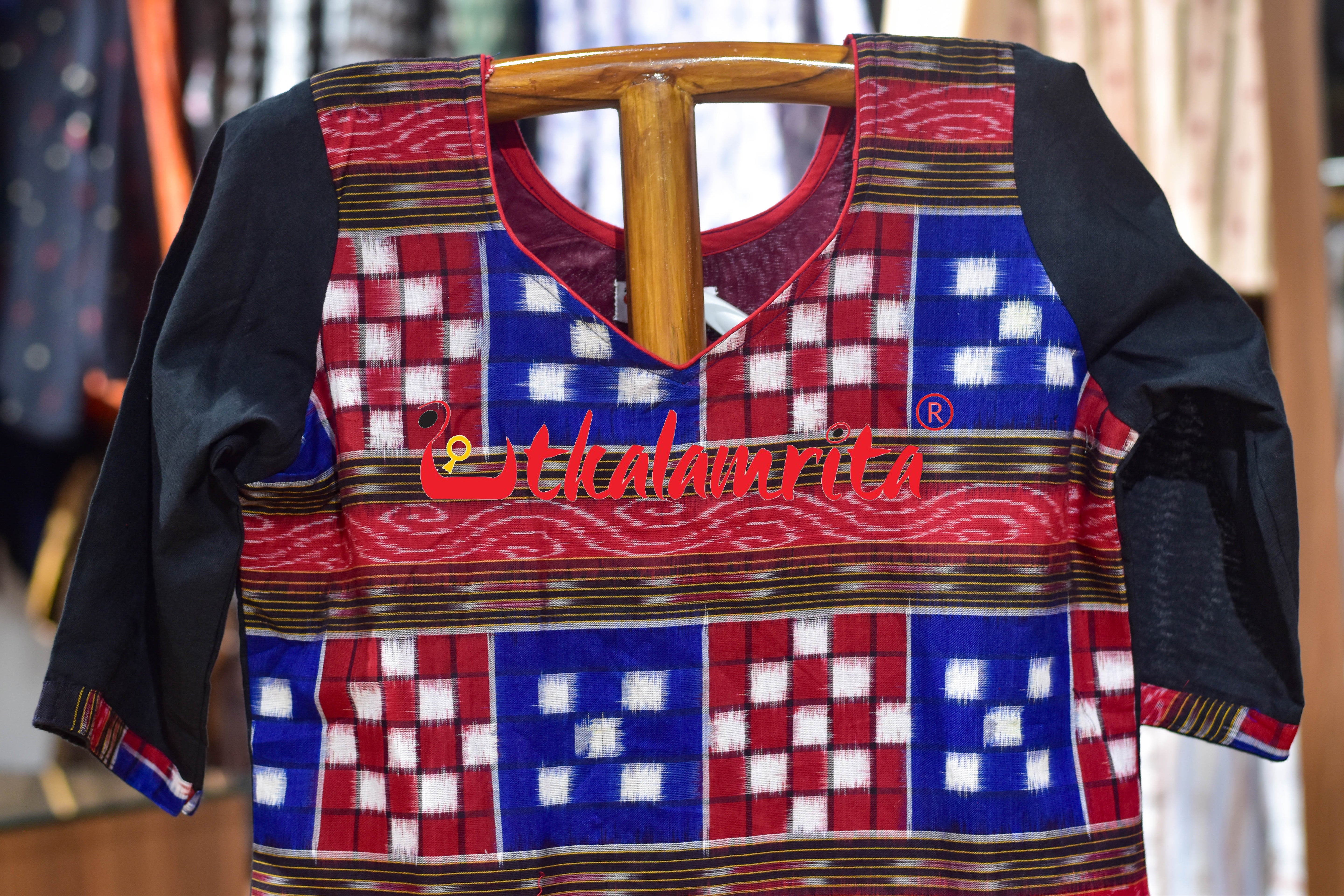 Blue Red Bichitrapuri Sambalpuri (Ladies Kurti)