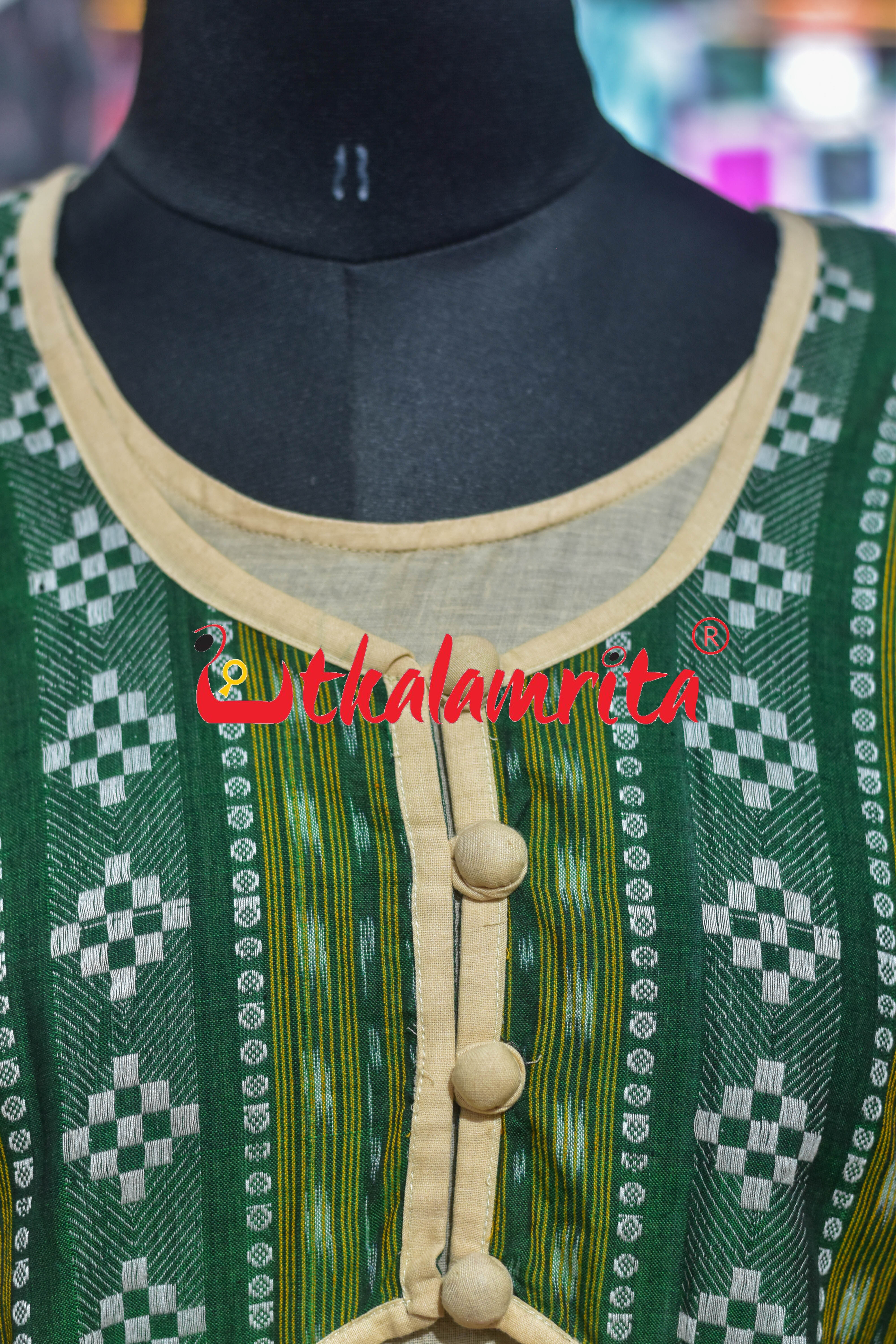Green Dobby (Ladies Long Sleeveless Jacket)