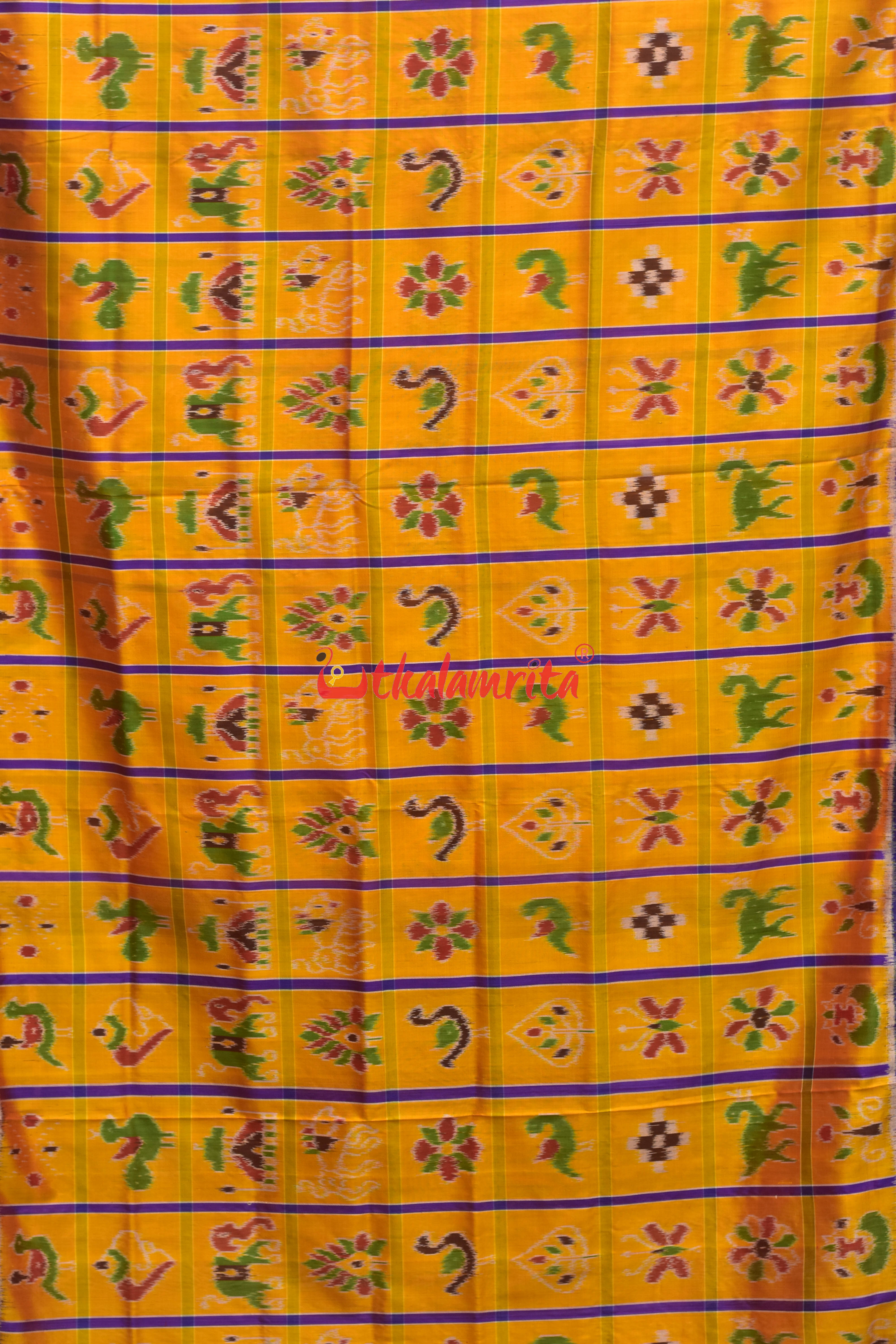 Yellow Blue Nabarangi Silk