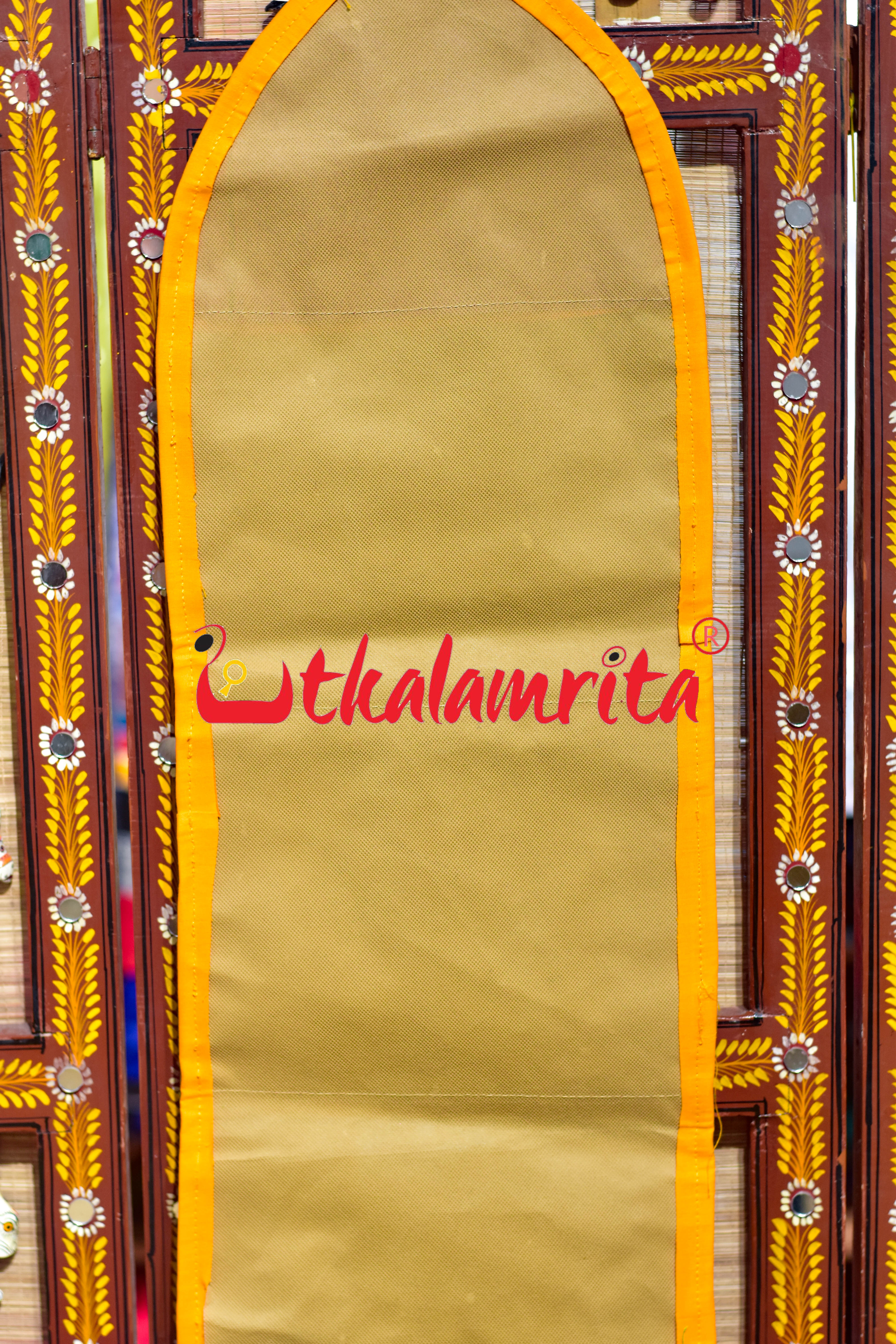 Red Blue Triple Elephant Pipli Applique Letter Box