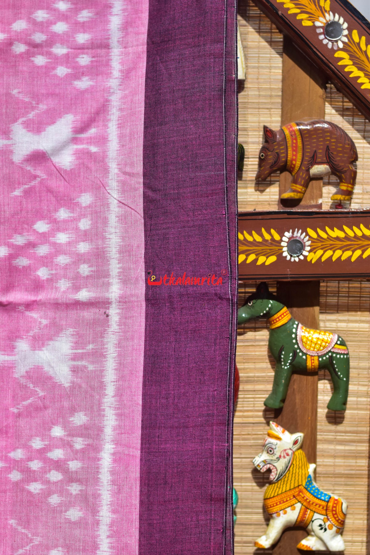 Pink Tribal Maniabandha Cotton Saree
