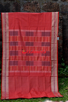Dasphuliya Red Danti Sachipar Cotton Saree