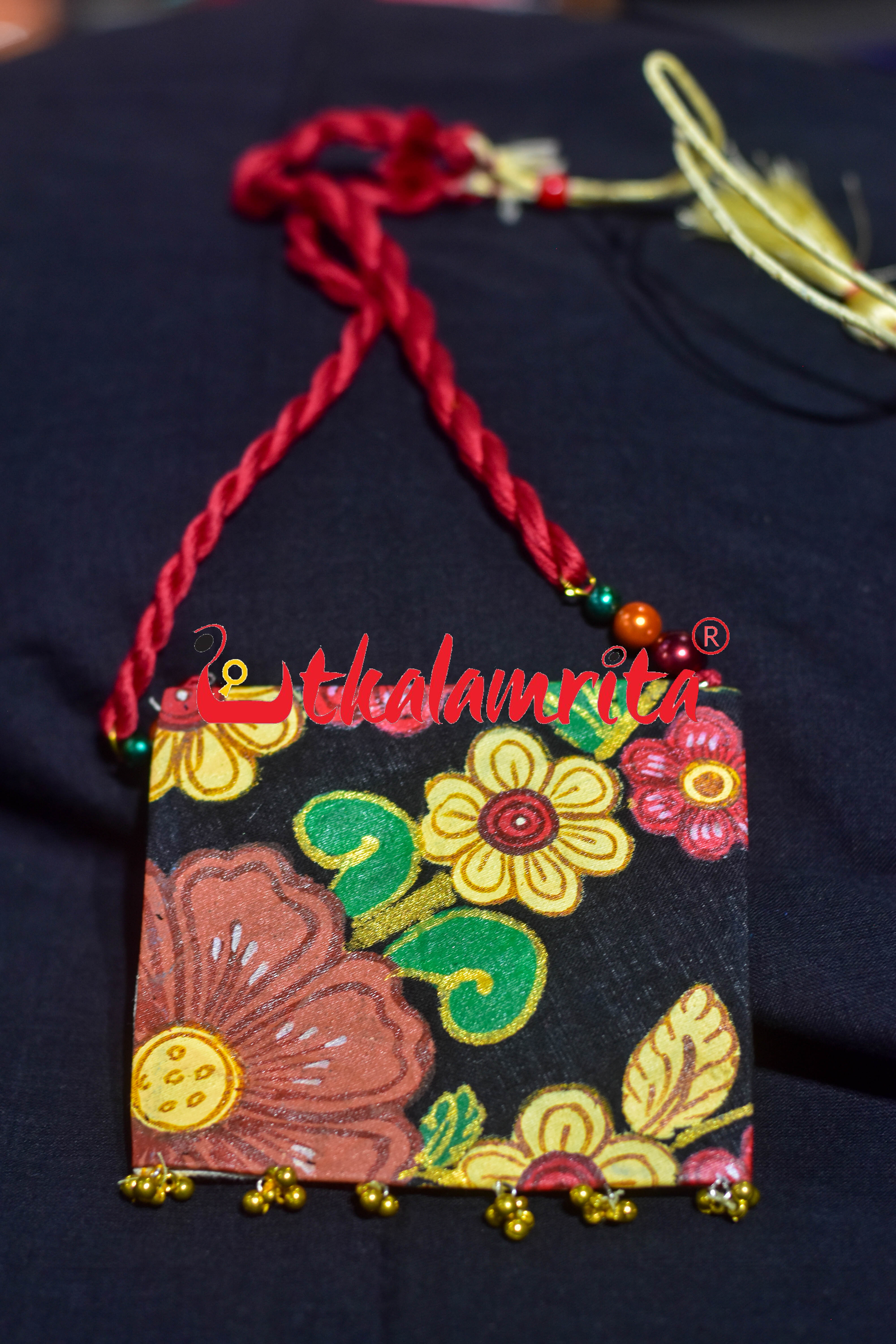 Big Pattachitra Flower Necklace Set
