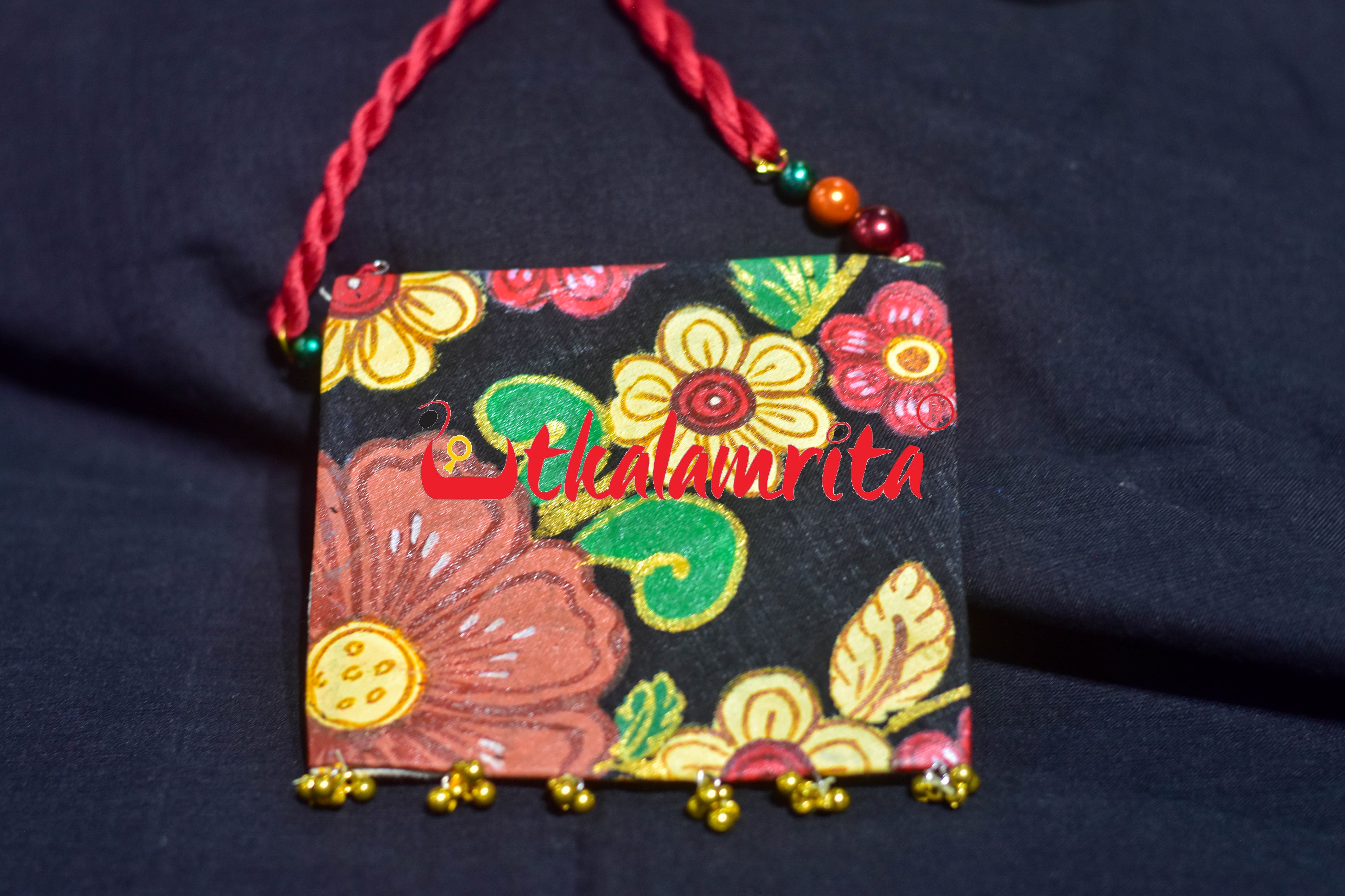 Big Pattachitra Flower Necklace Set