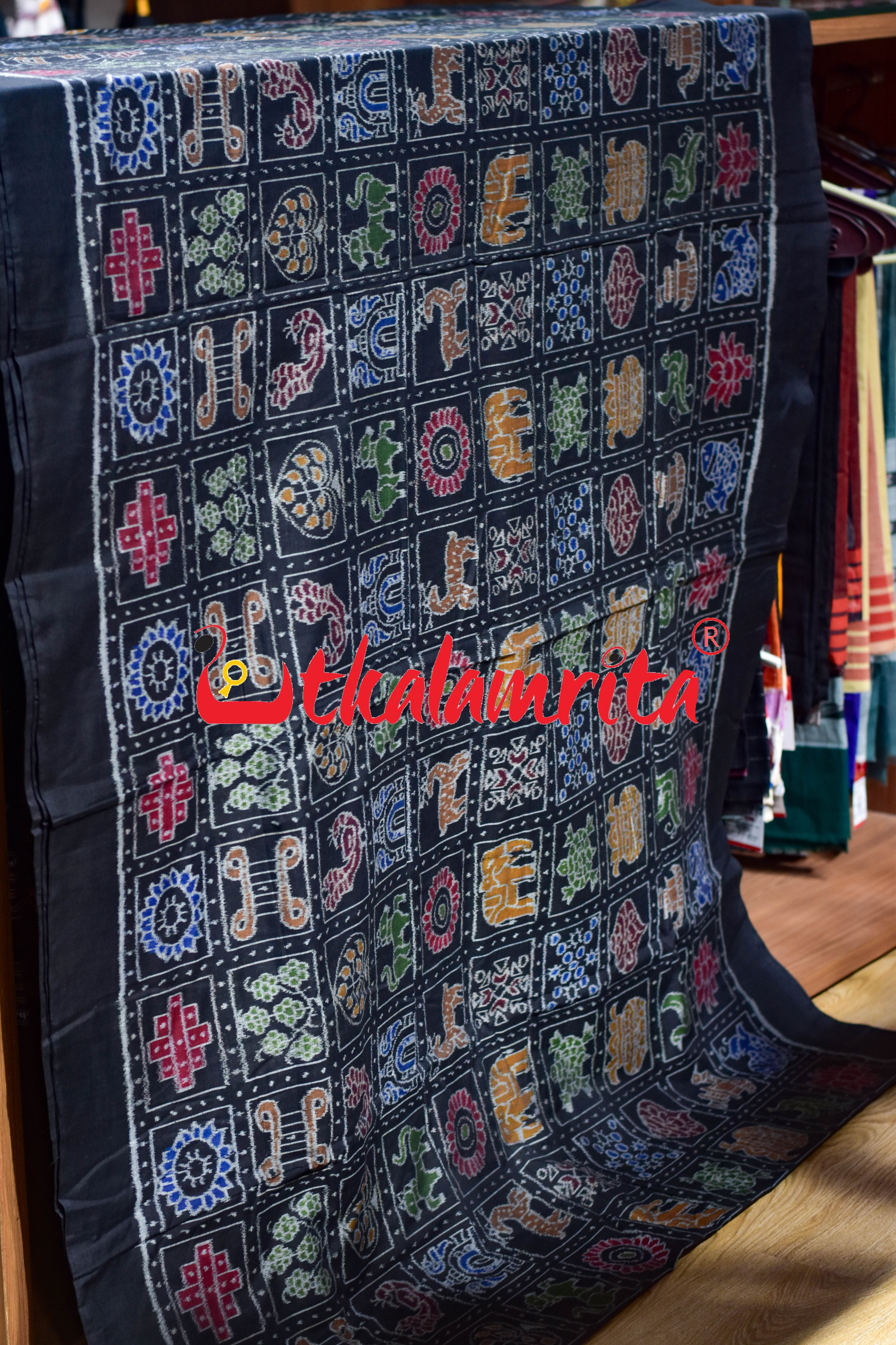 Dasakothi Black Sambalpuri Cotton (Fabric)