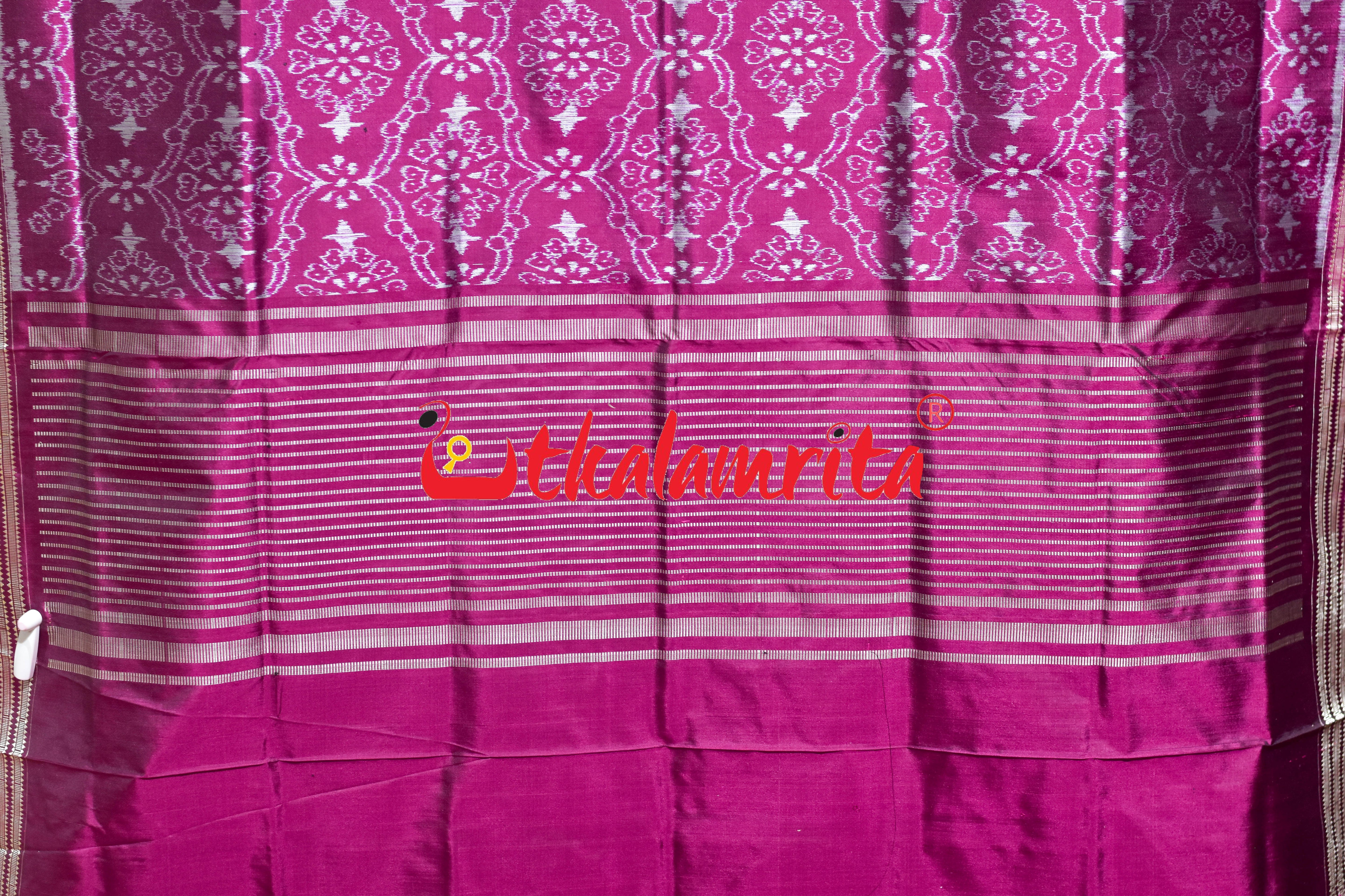 Purple Body Flower Sambalpuri Silk Saree