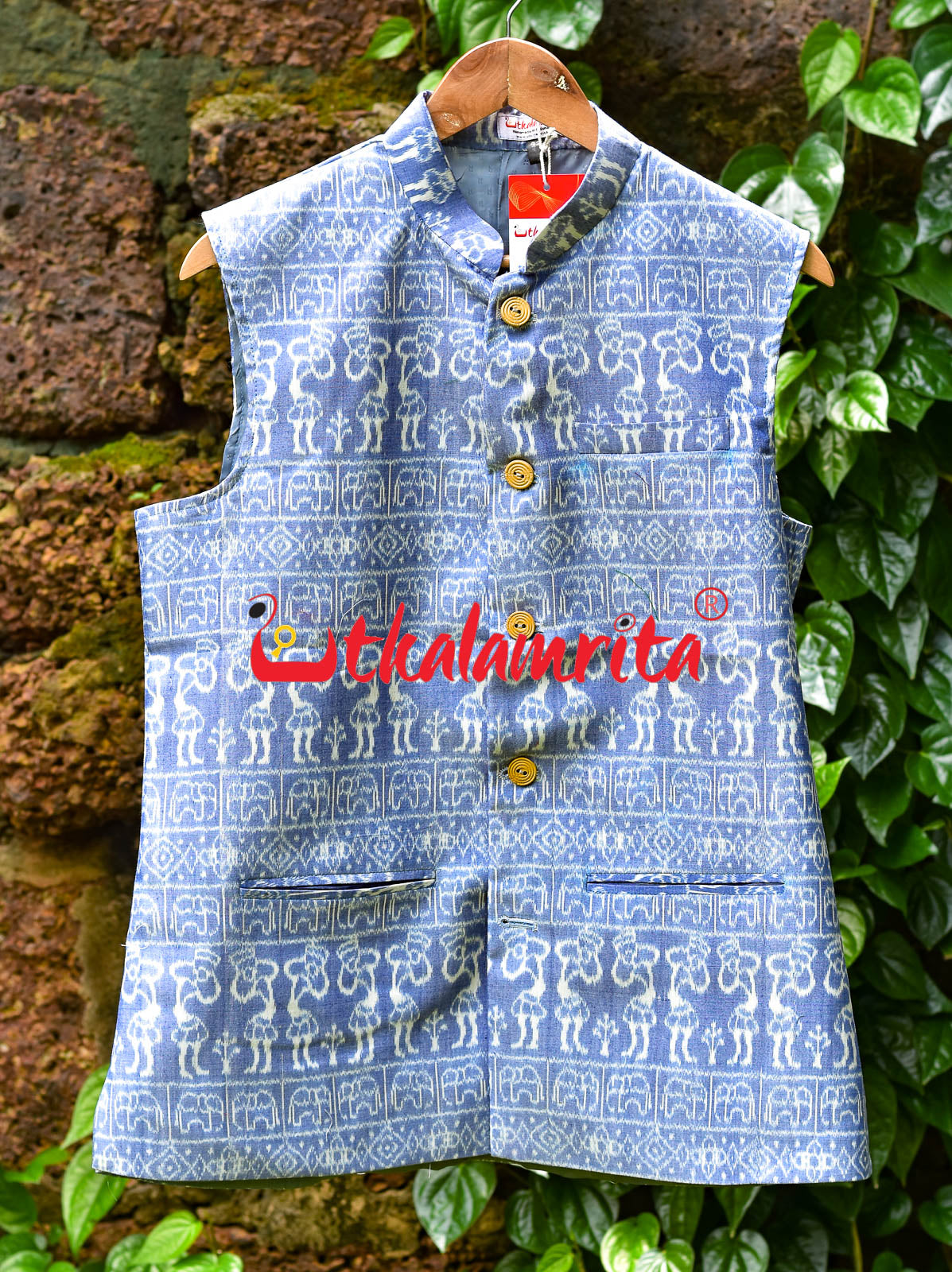 Light Blue Tribals Cotton (Modi Jacket)