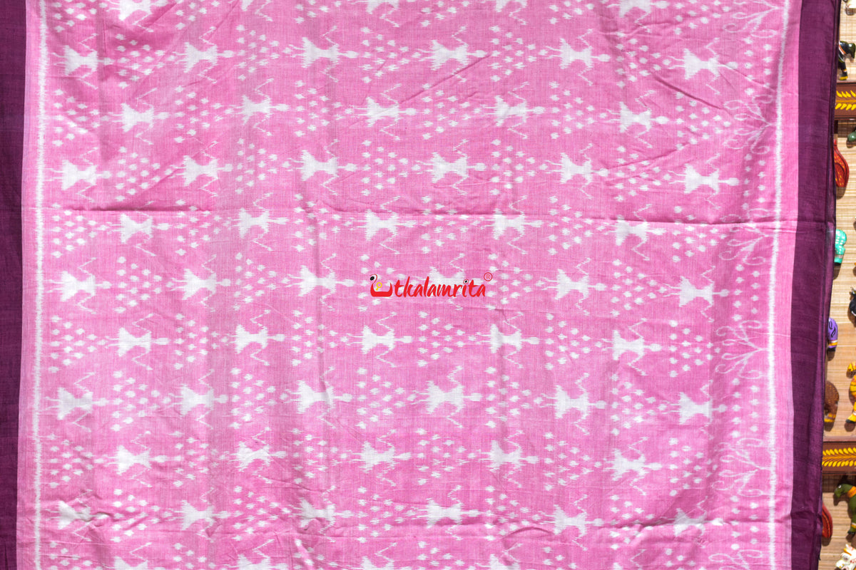 Pink Tribal Maniabandha Cotton Saree