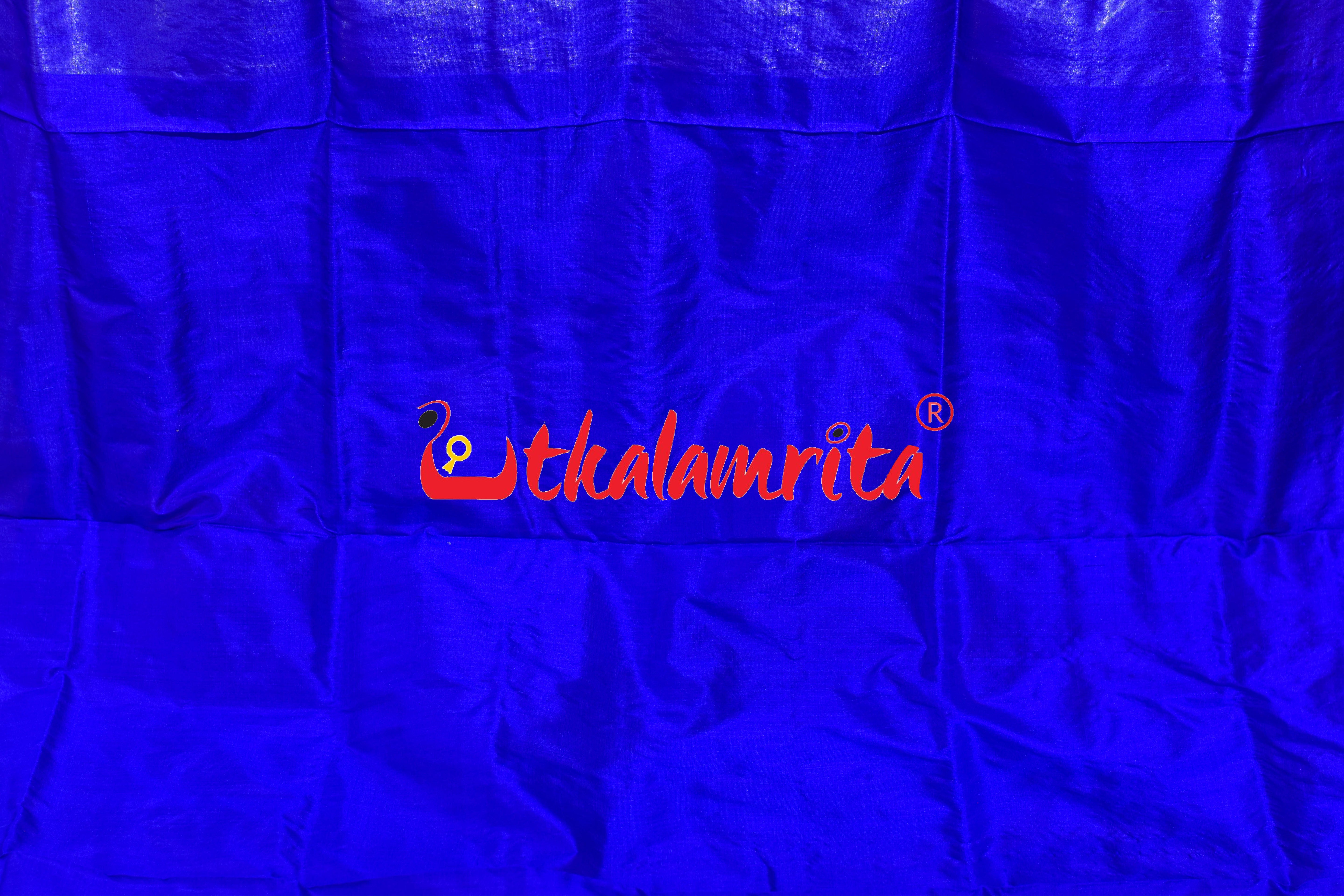 Red Blue Tribal Bandha Full Tissue Sambalpuri Silk Saree