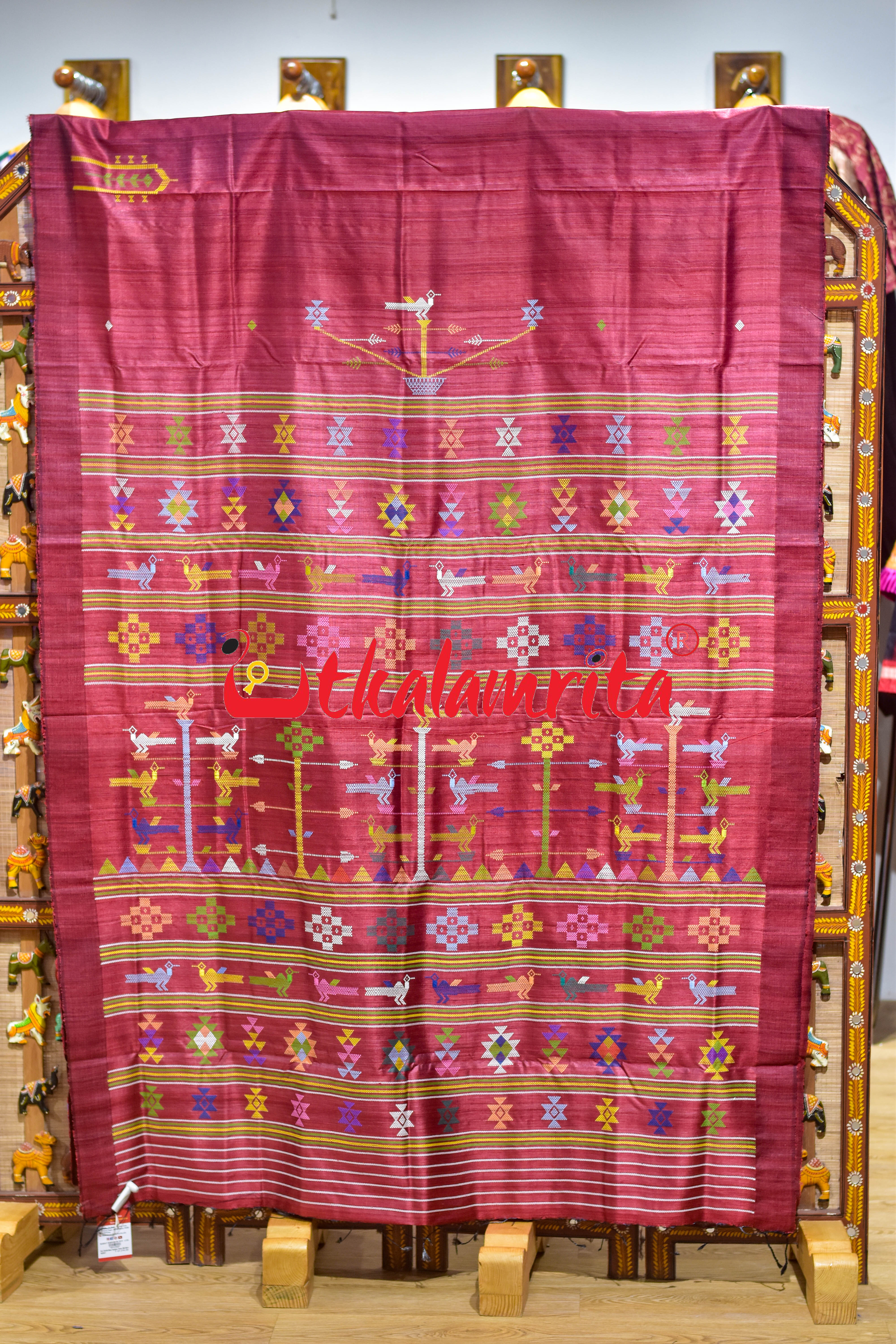Red Chadheibana Gopalpur Tussar Silk Saree