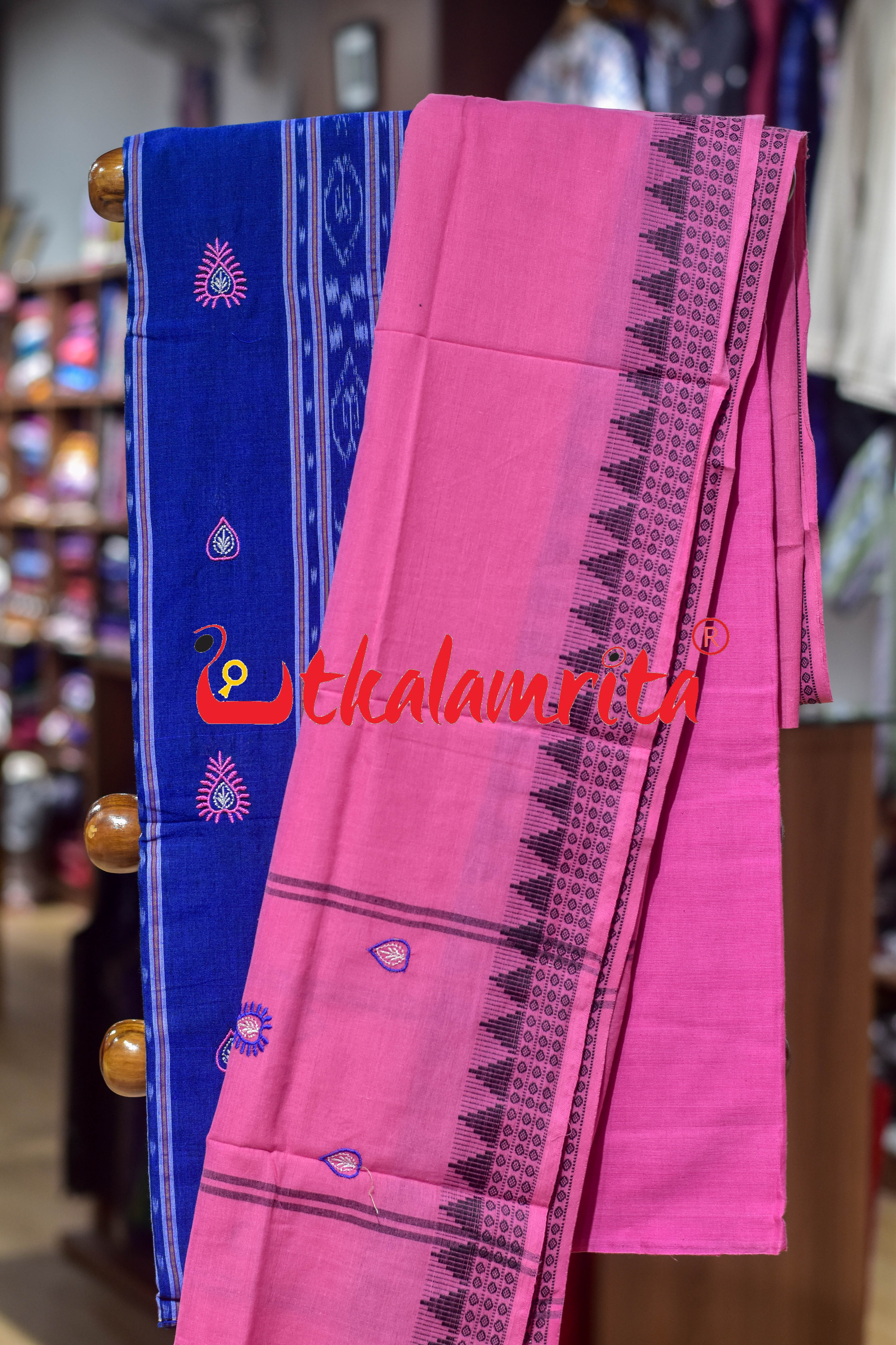 Blue Pink Heart Design Cotton Dress Set