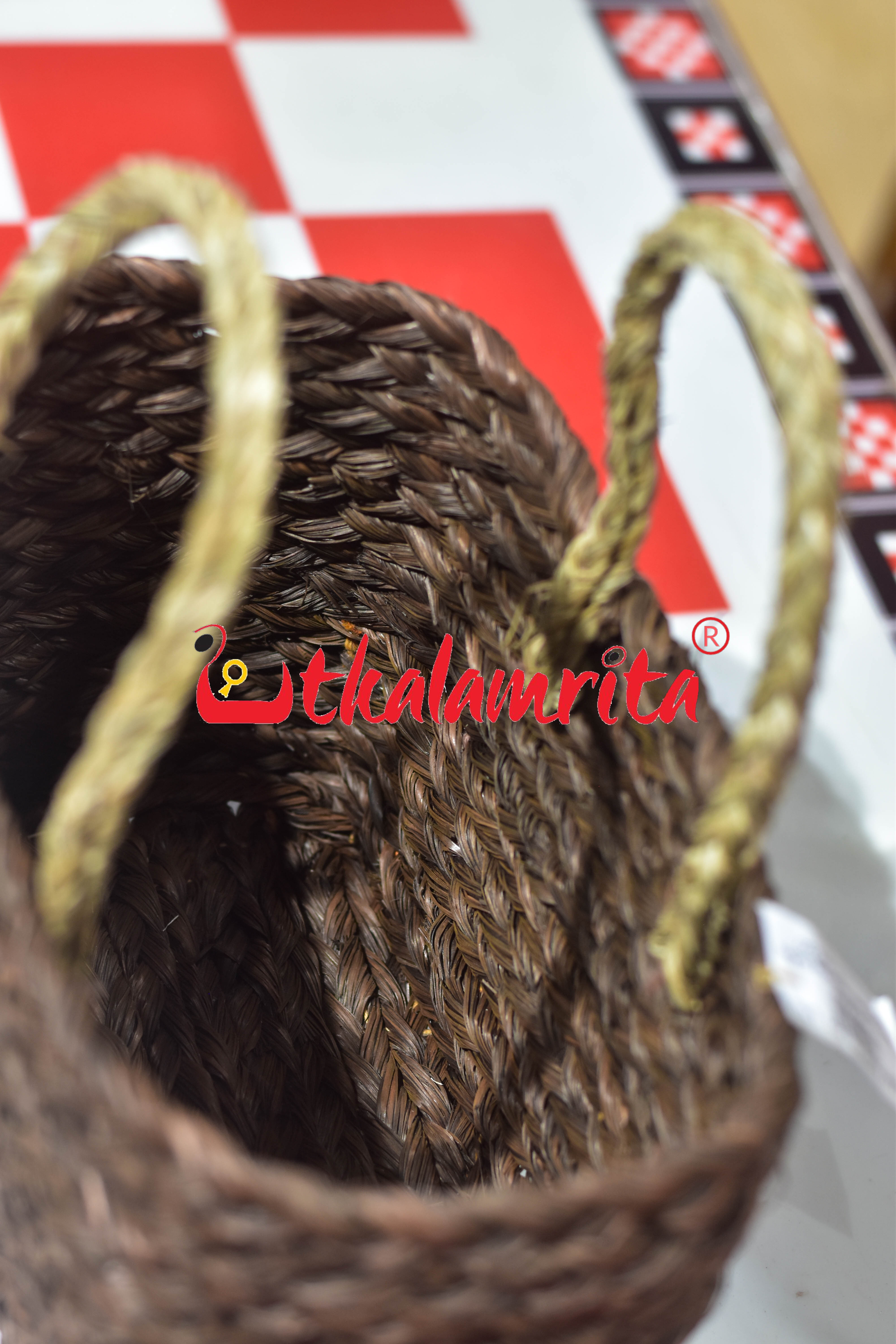 Sabai Grass Small Hamper Bag (Coffee)