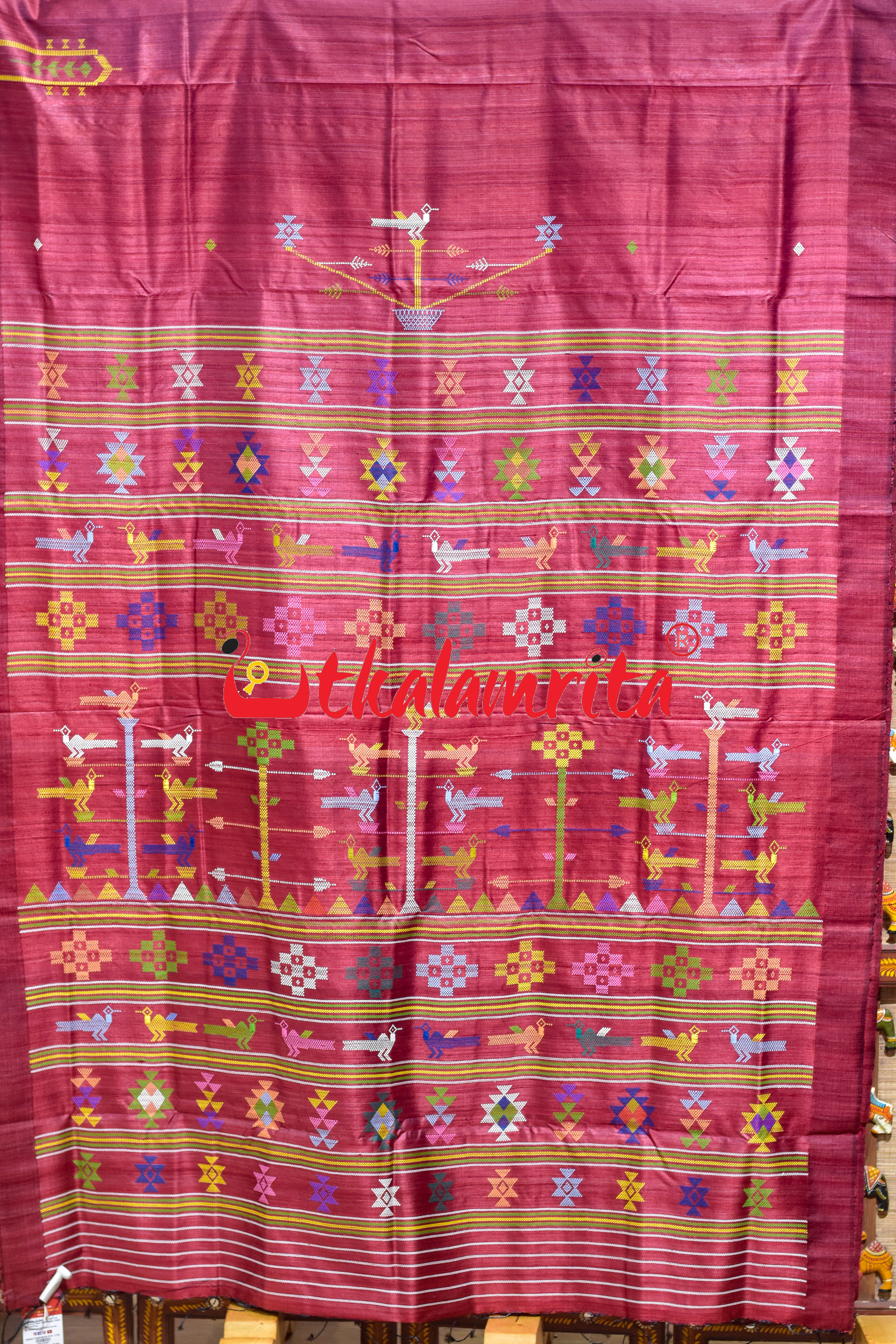Red Chadheibana Gopalpur Tussar Silk Saree