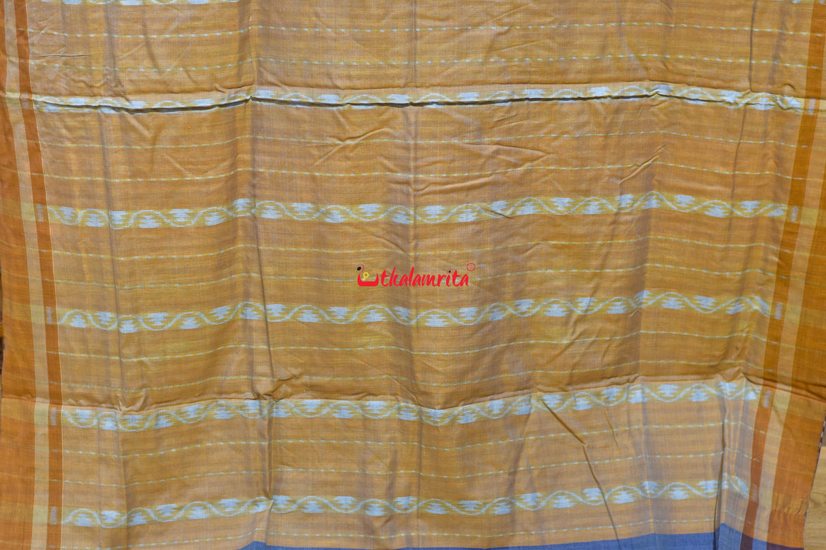 Tarabali Close Bandha Blue Yellow Maniabandha Cotton Saree