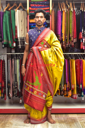 Yellow Yoga Anchal Tussar Silk Saree