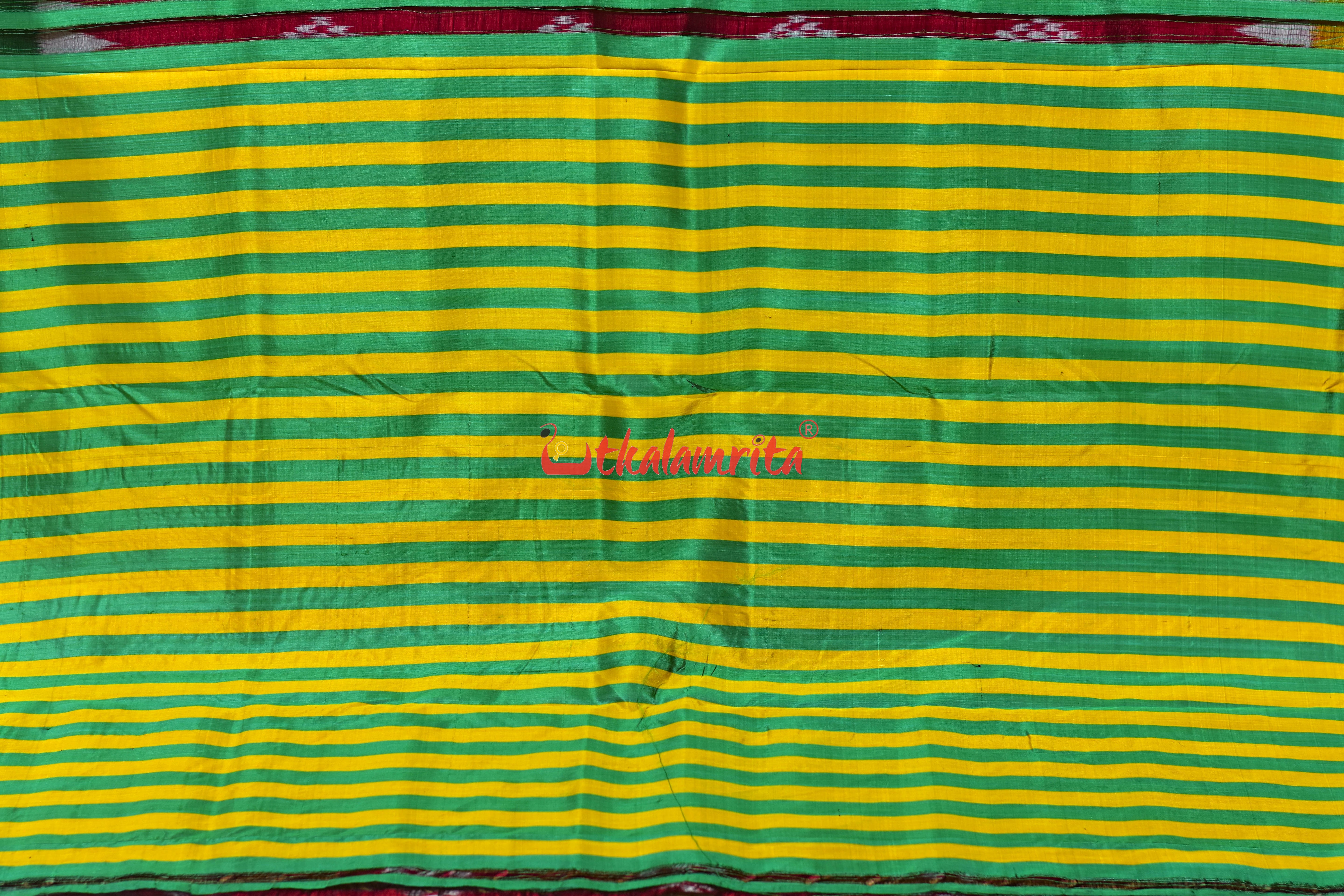 Ganga Jamuna Pasapali Red Khandua Silk Saree