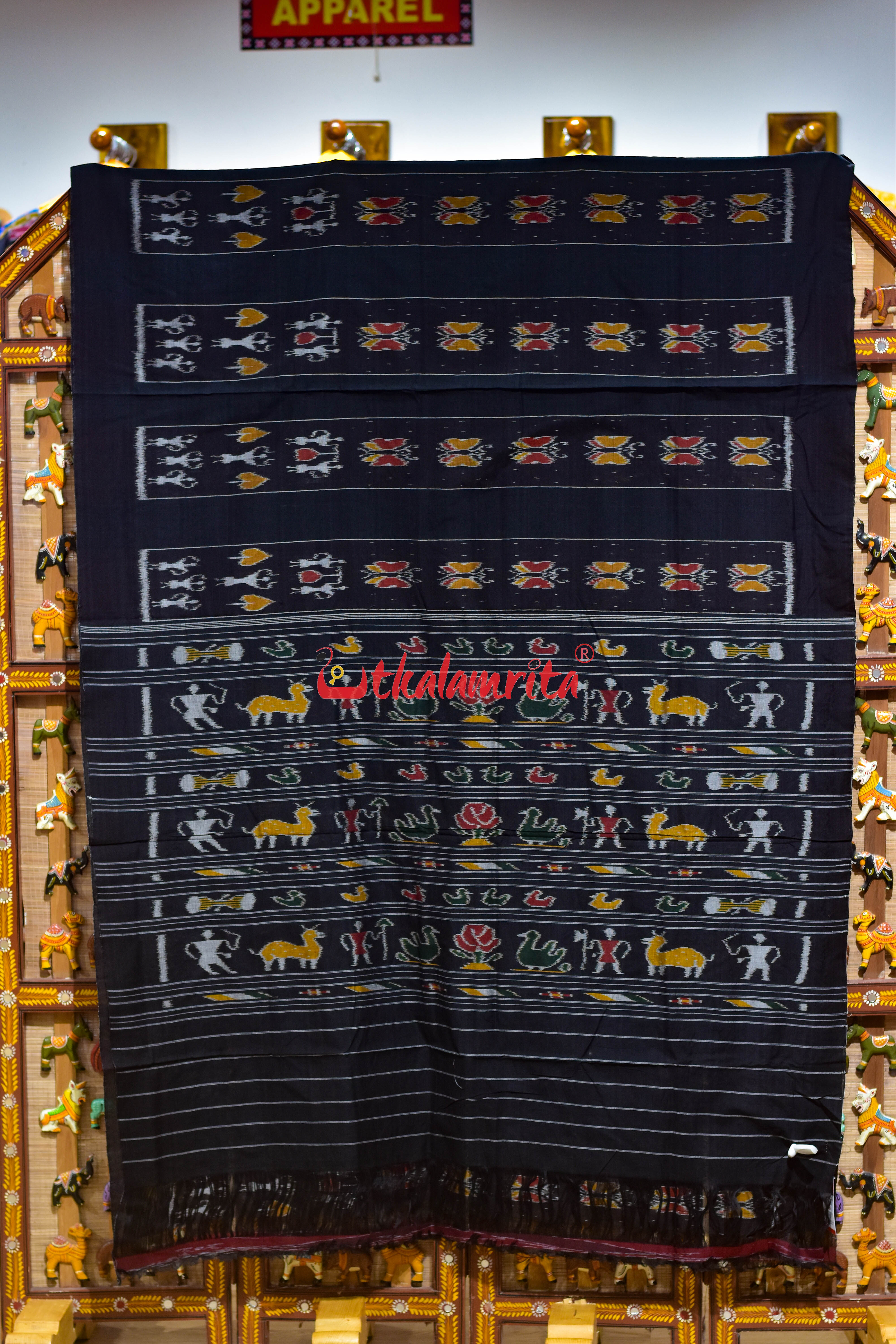 Body Black Butterfly Lines Khandua Cotton Saree