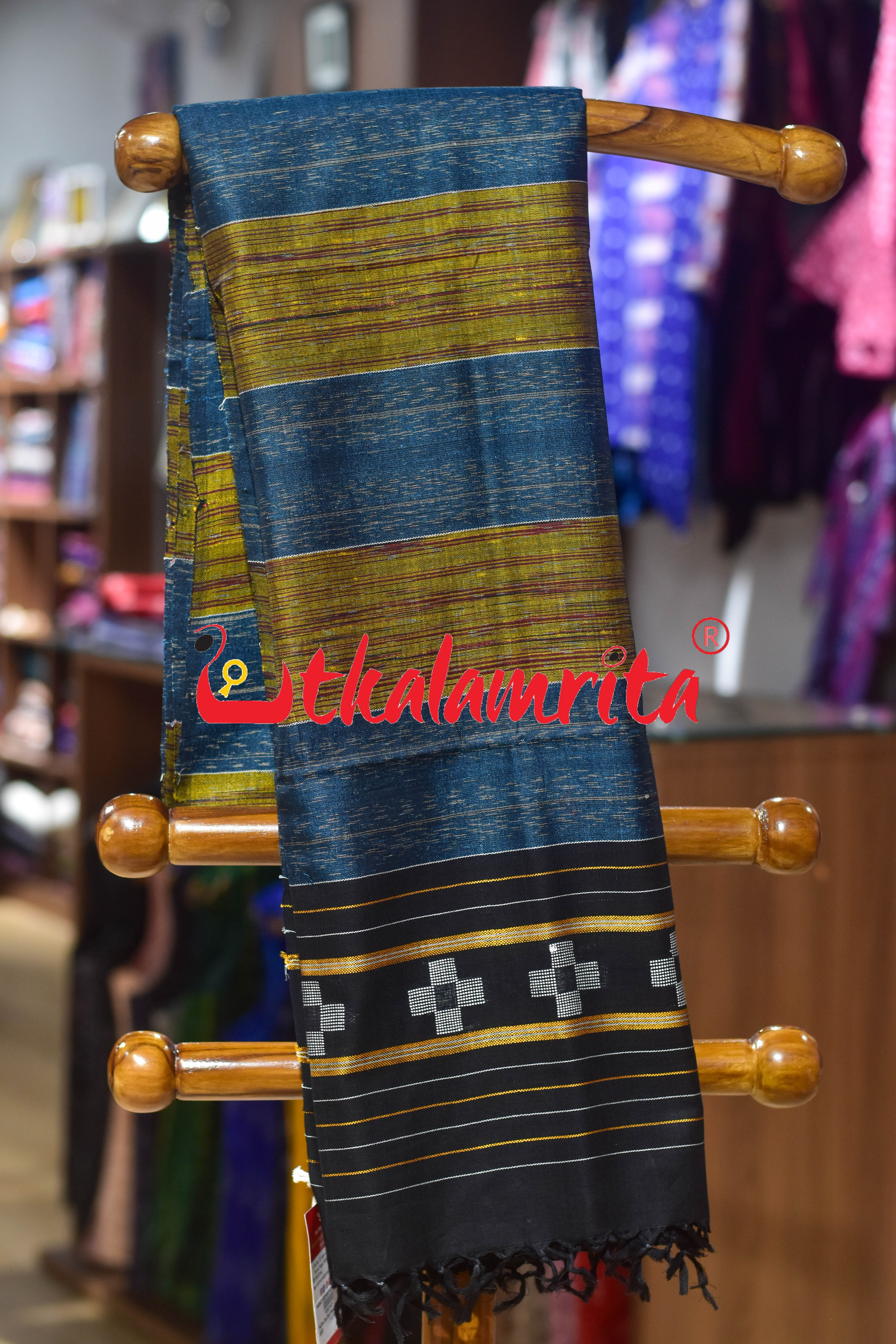 Teal Blue Jhara Black Pasapali (Dupatta)