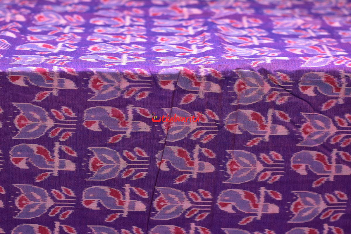 Pink Purple Parrot Sambalpuri Cotton (Fabric)