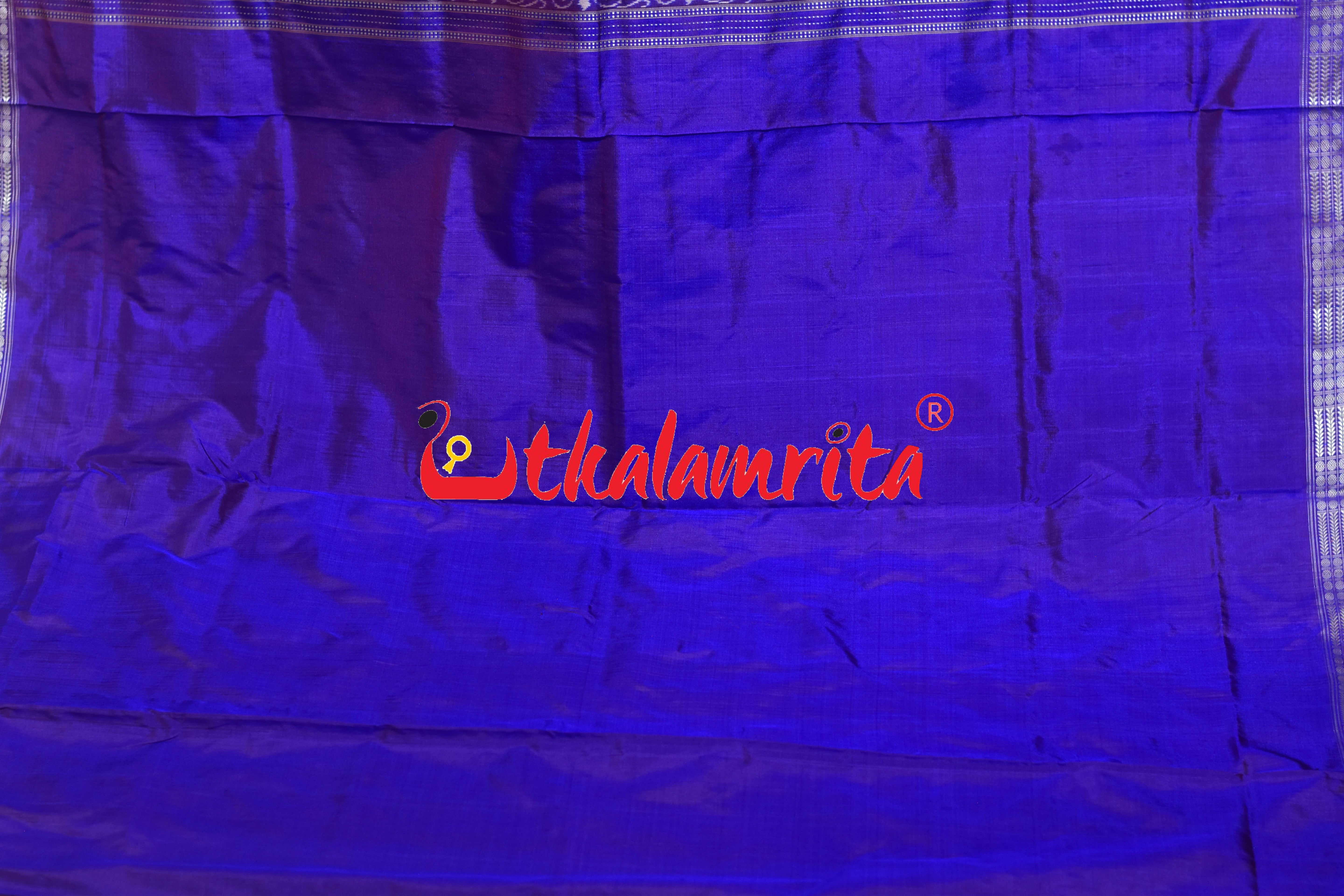 Ice Blue Sambalpuri Bandha Silk Saree