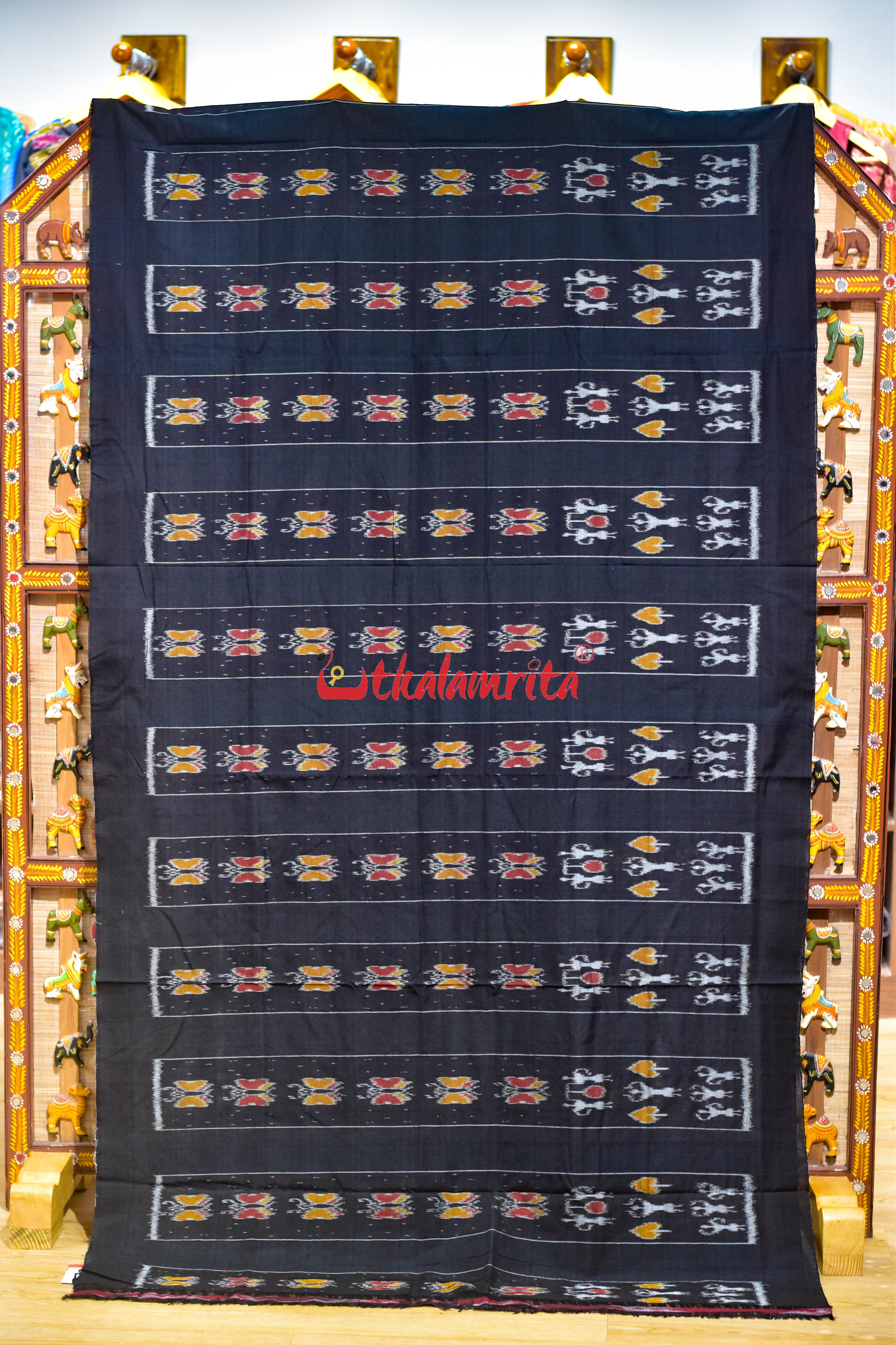 Body Black Butterfly Lines Khandua Cotton Saree