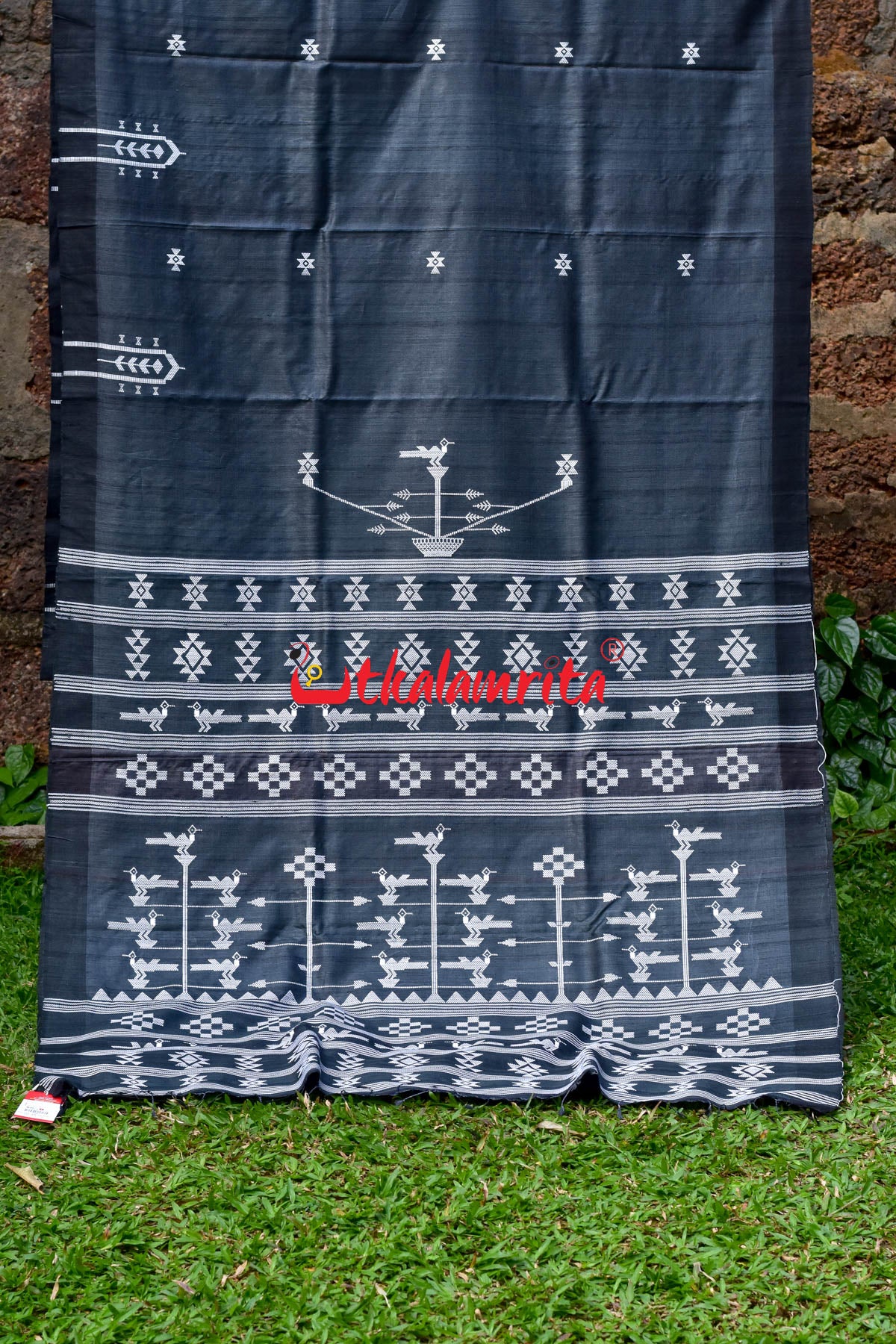 Black Original Ganjam Tussar Silk Saree