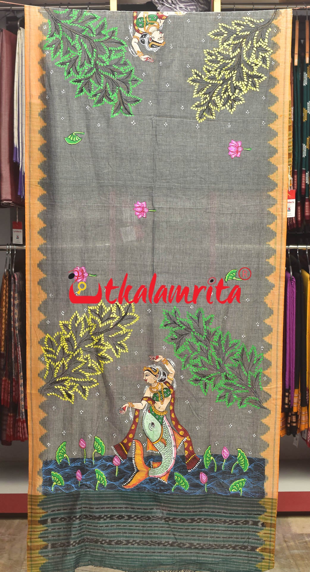 Mermaid Pattachitra (Dupatta)