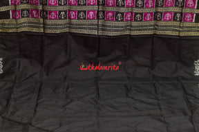 Sabari Rani Black Bomkai Silk Saree