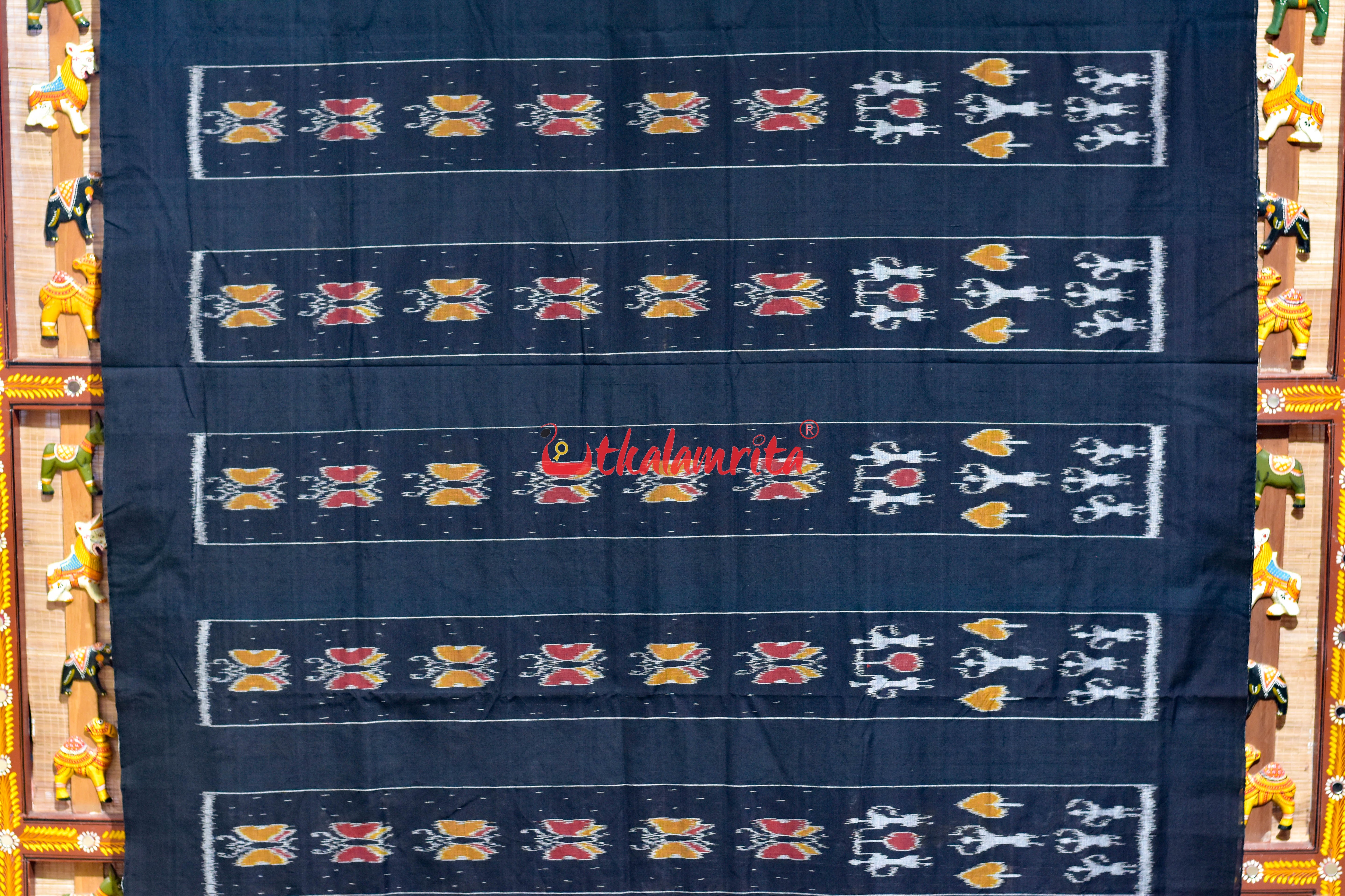 Body Black Butterfly Lines Khandua Cotton Saree