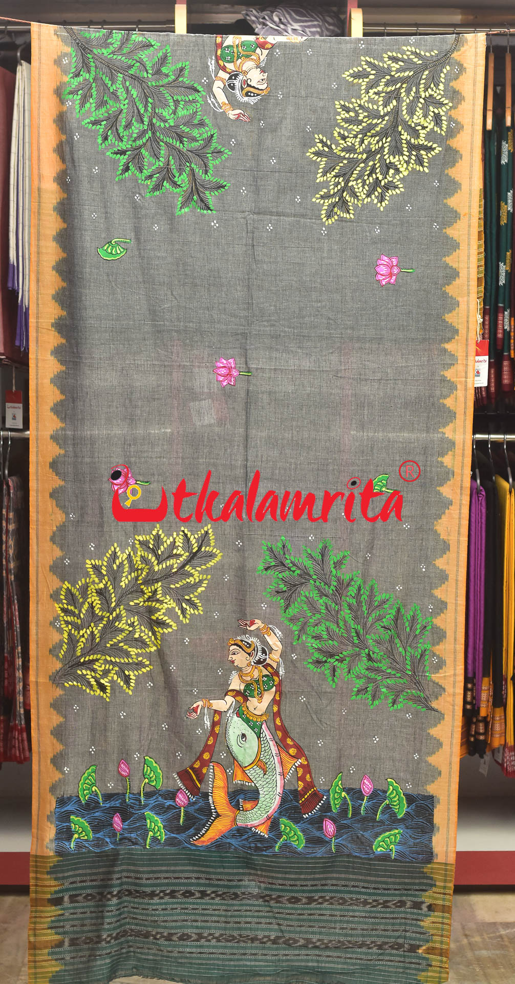 Mermaid Pattachitra (Dupatta)