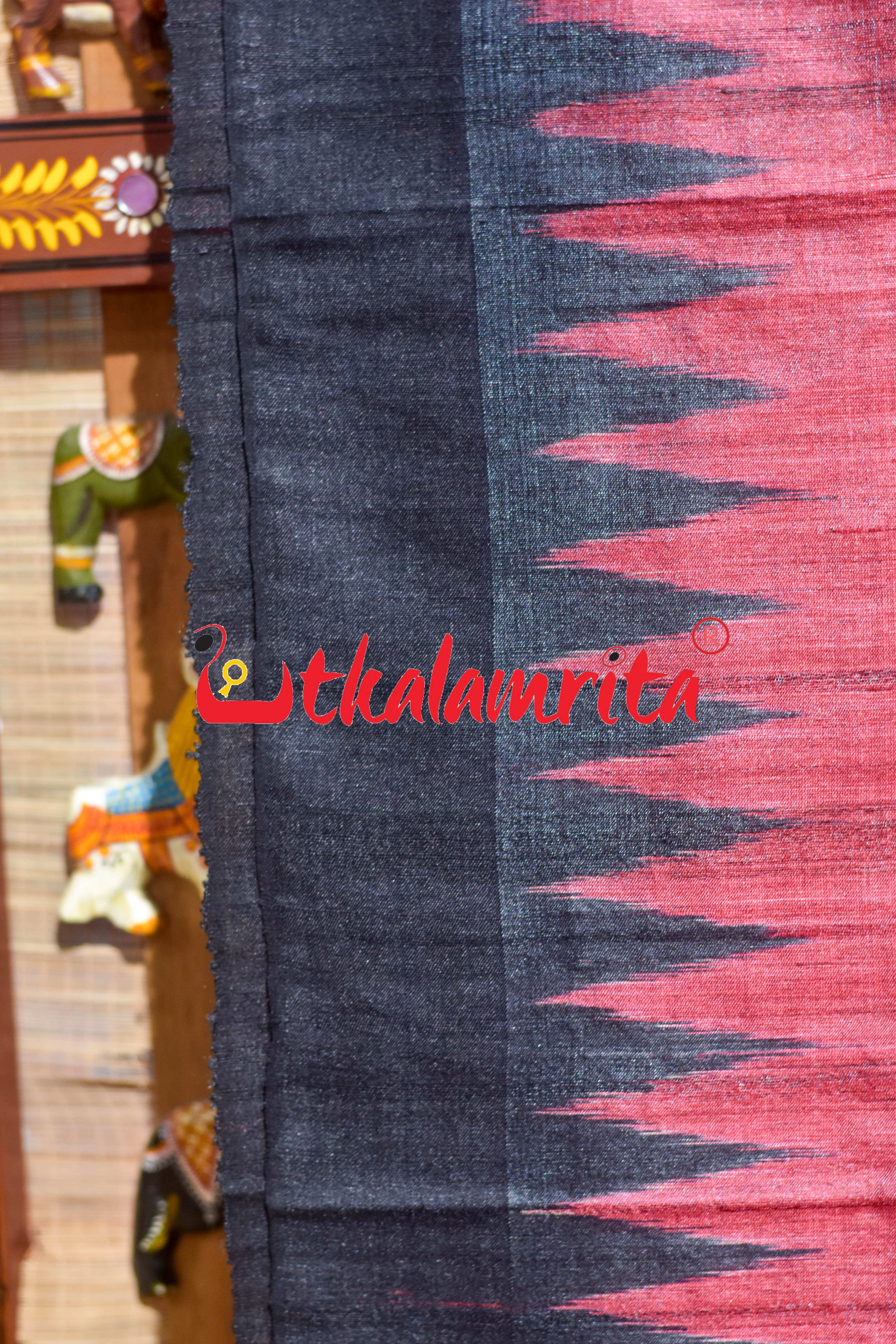 Red Black Ratha Jatra Gopalpur Tussar Silk Saree