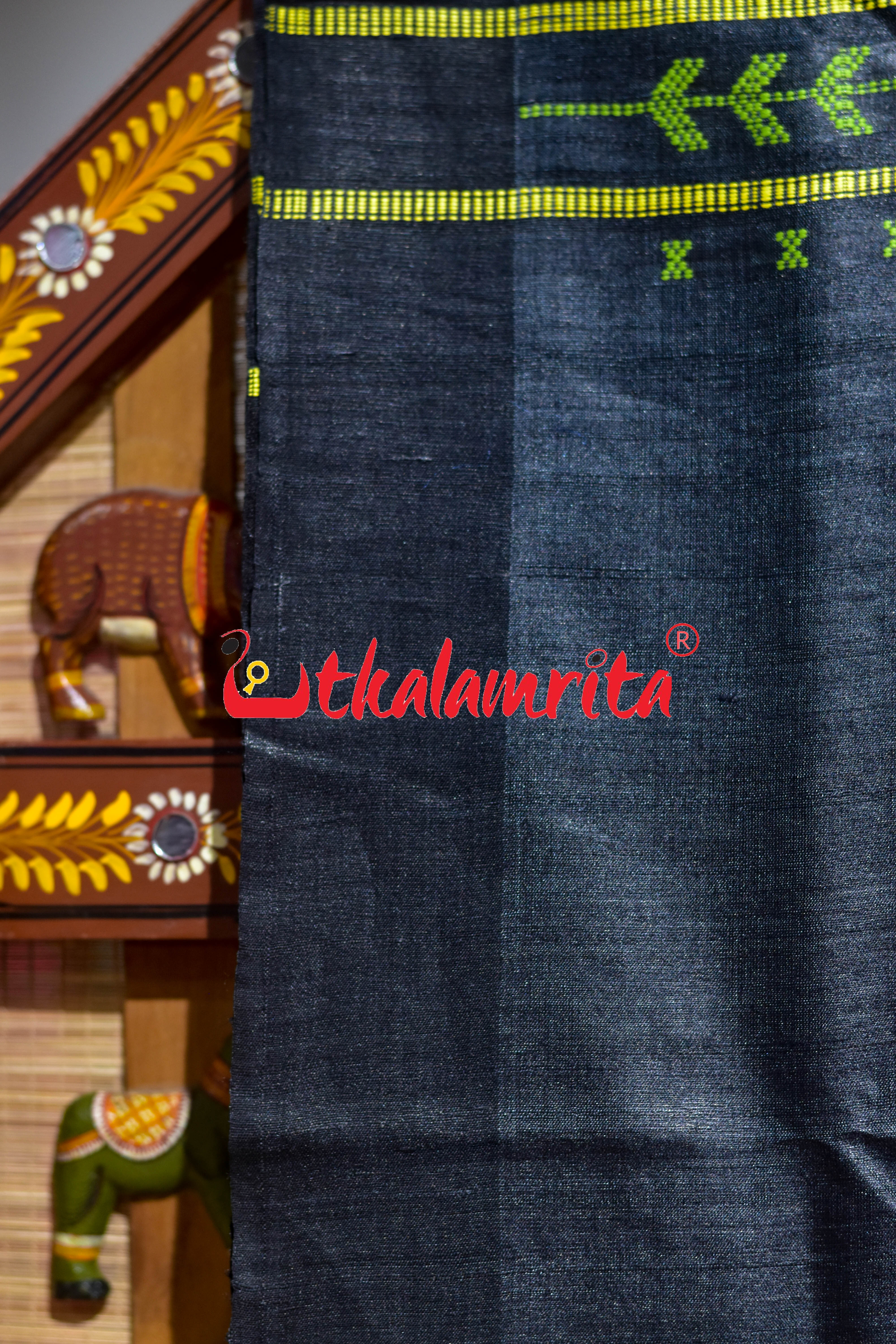 Black Chadheibana Gopalpur Tussar Silk Saree