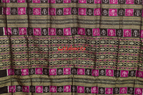 Sabari Rani Black Bomkai Silk Saree