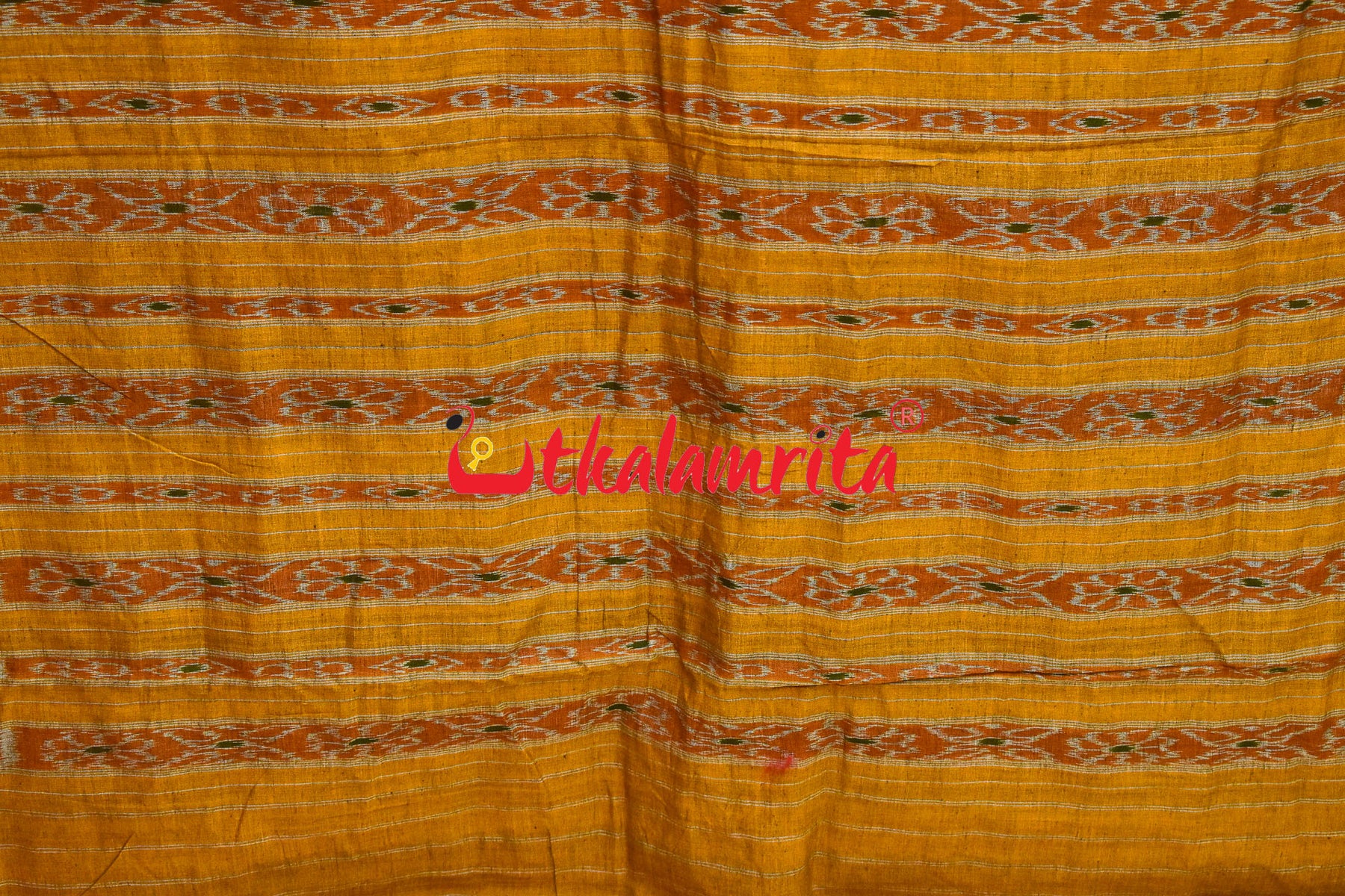 Maroon Turmeric Khandua Cotton Saree