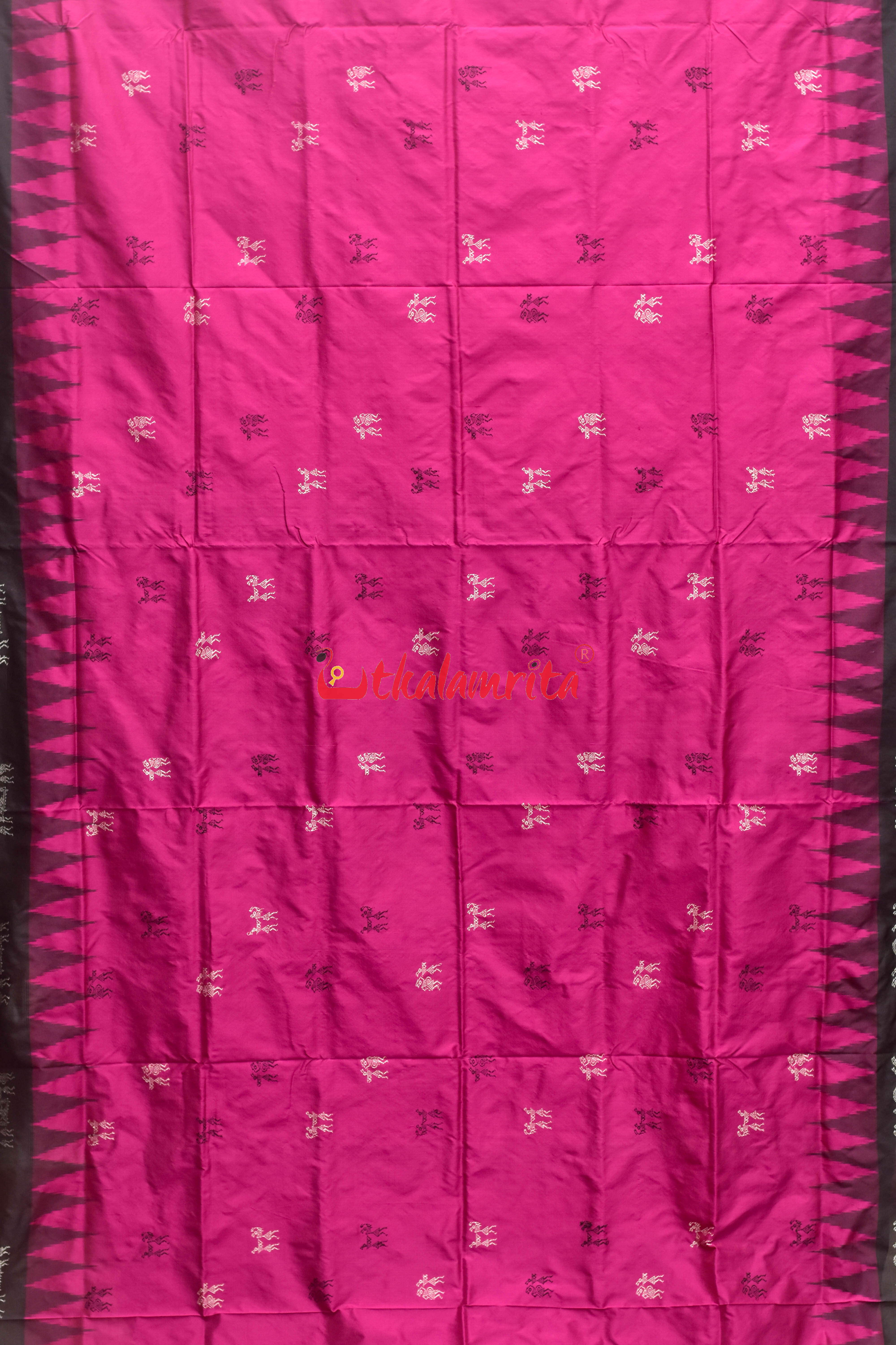 Sabari Rani Black Bomkai Silk Saree