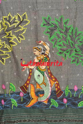 Mermaid Pattachitra (Dupatta)