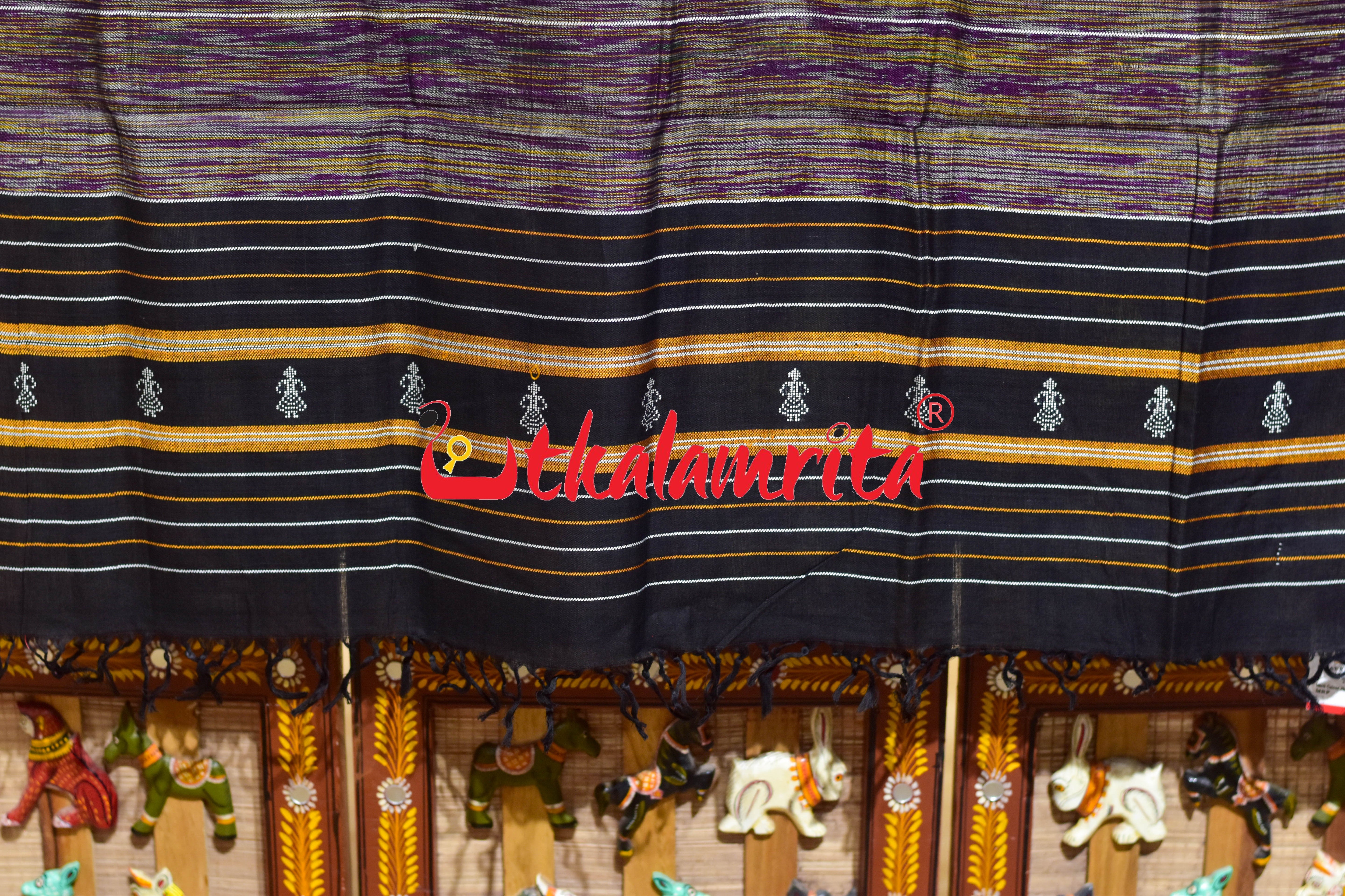 Multi Colour Jhara Black Tribals (Dupatta)
