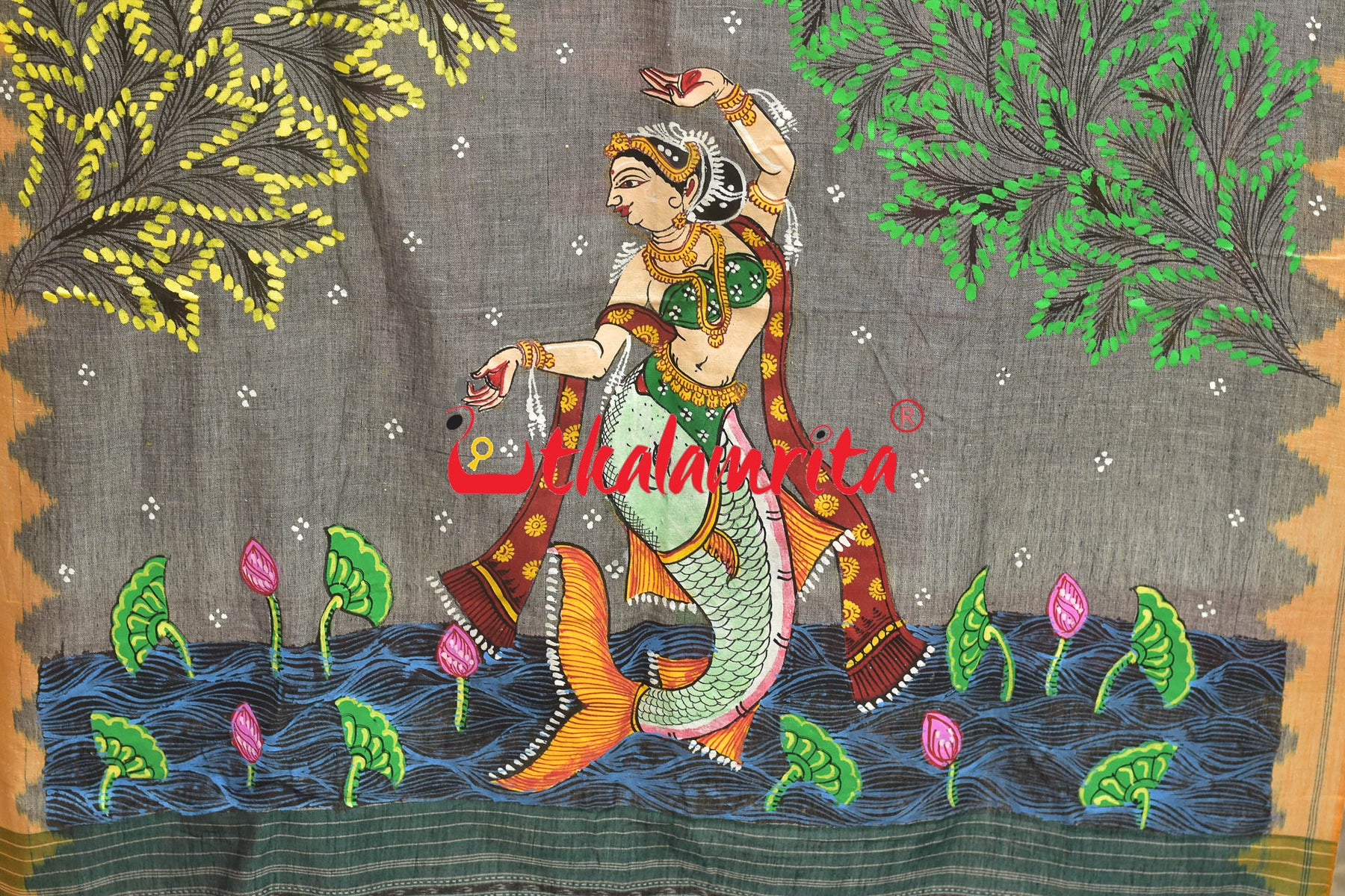 Mermaid Pattachitra (Dupatta)