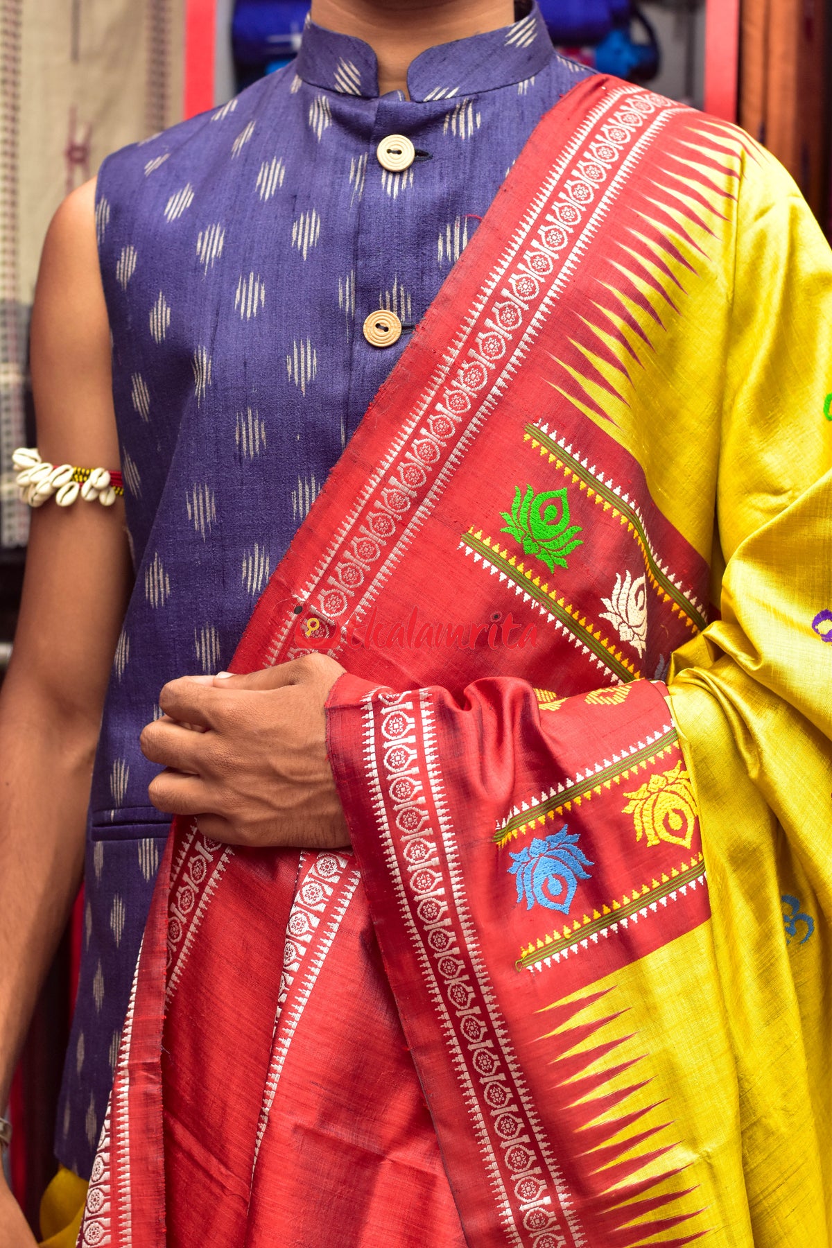 Yellow Yoga Anchal Tussar Silk Saree