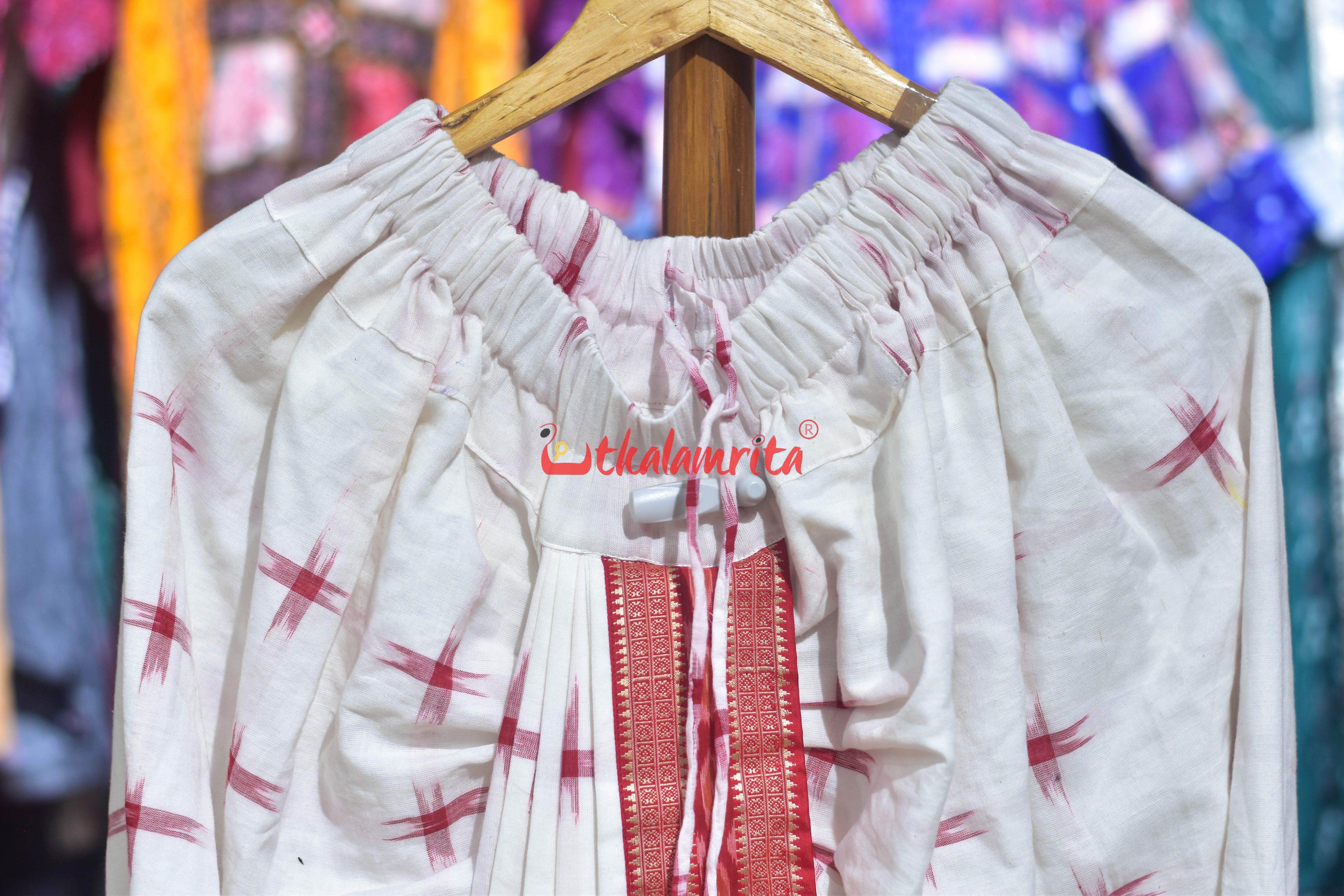 White with Red Star (Men's Dhoti Pant)