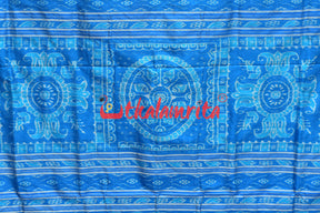 Blue Flowers and Kuthi Sambalpuri Silk Saree