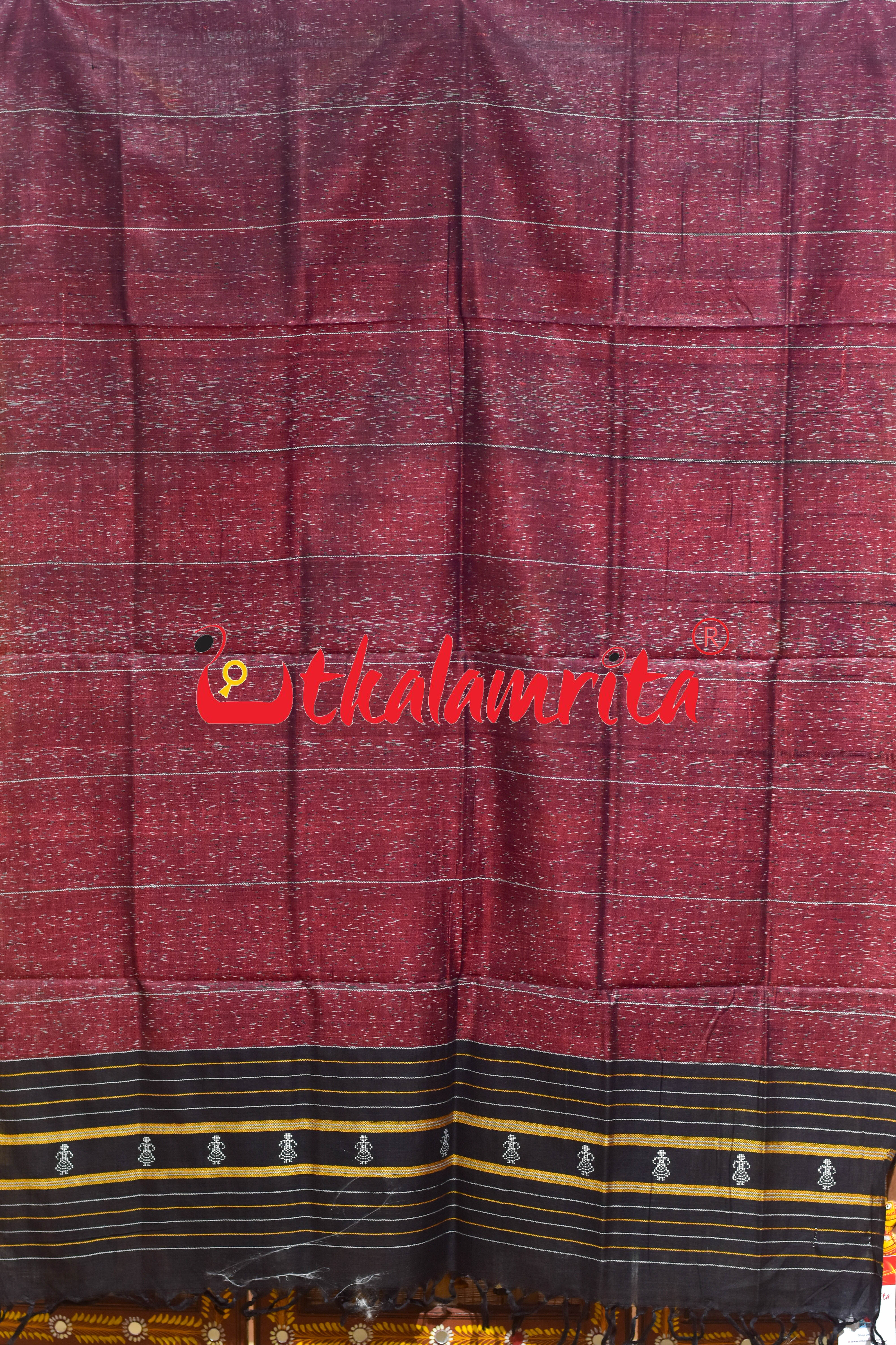 Black Maroon Jhara Black Tribals (Dupatta)