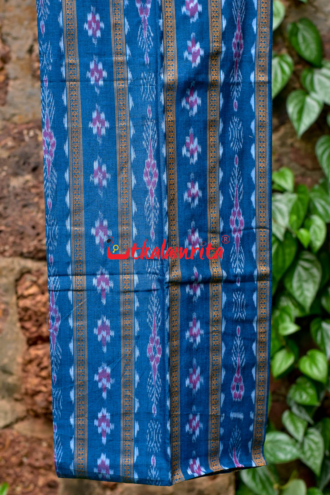 Blue Black Pasapali Long Flower Bandha Dress Set