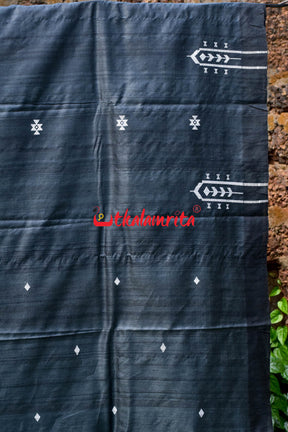 Black Original Ganjam Tussar Silk Saree