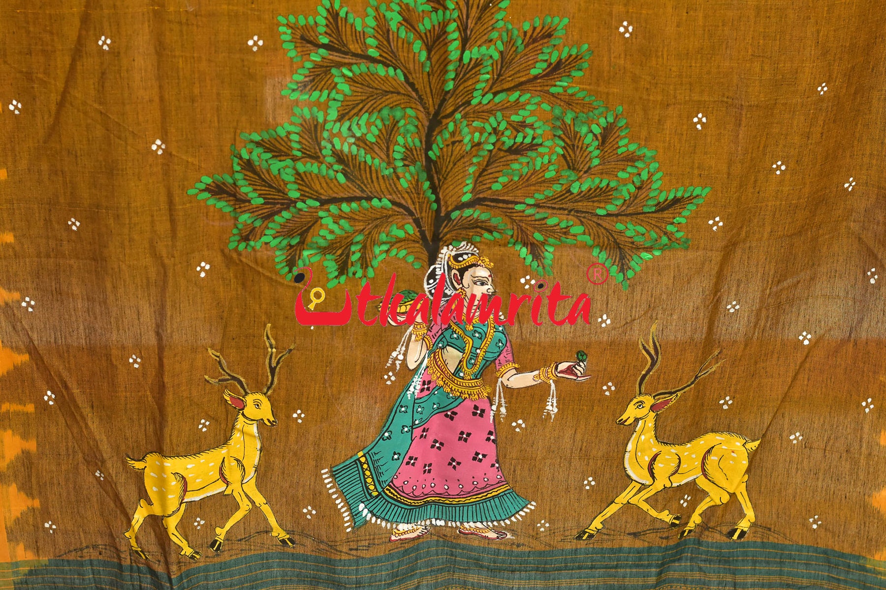 Shakuntala & Deer Pattachitra (Dupatta)