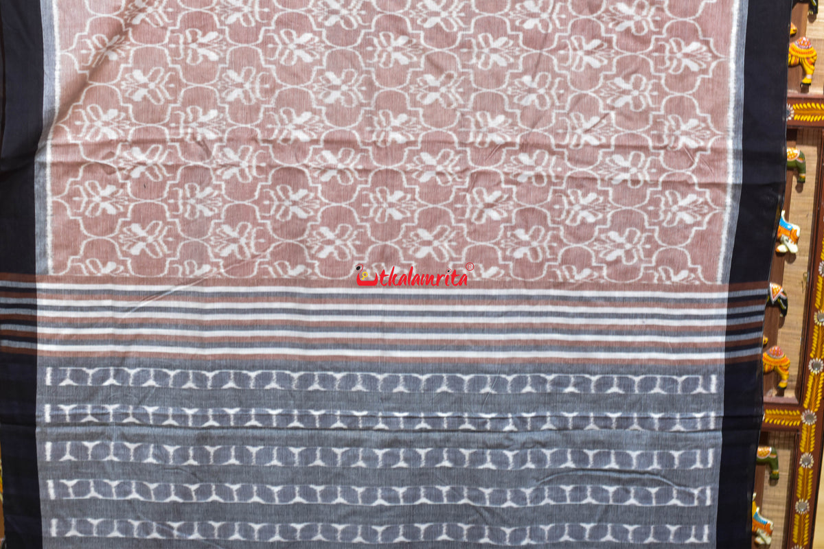 Butterfly Peach Maniabandha Cotton Saree