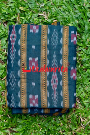 Deep Green Pasapali With Flower Ikat  (Fabric)