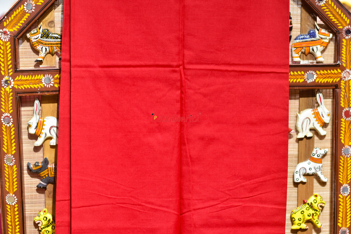 Teal Red Hearts Sambalpuri Bapta Dress Set