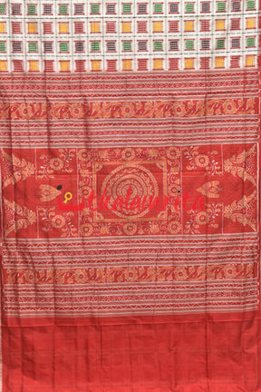 Mini Aswini White Sambalpuri Silk Saree