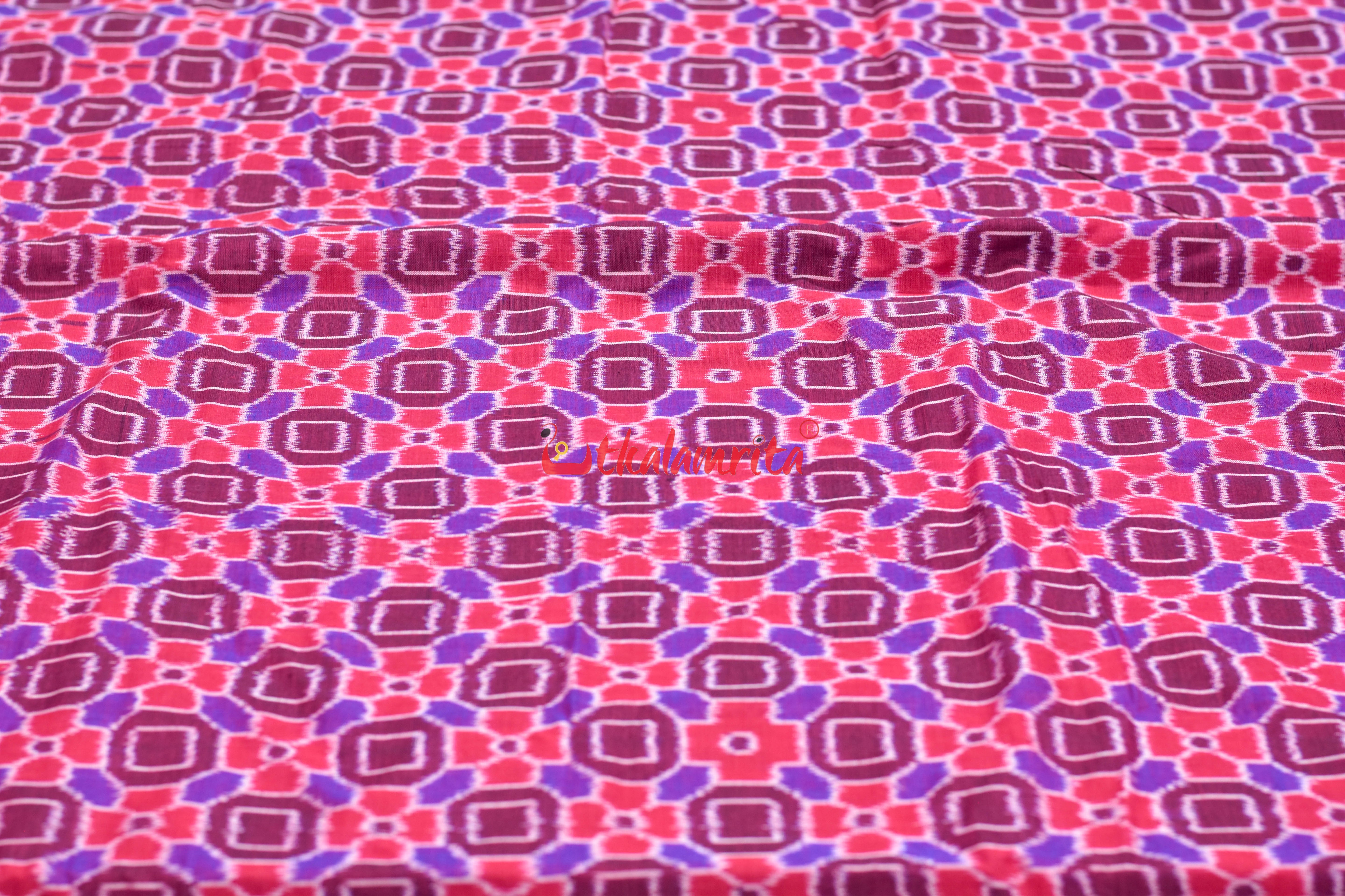 4D Red Flower Bandha Sambalpuri Cotton (Fabric)